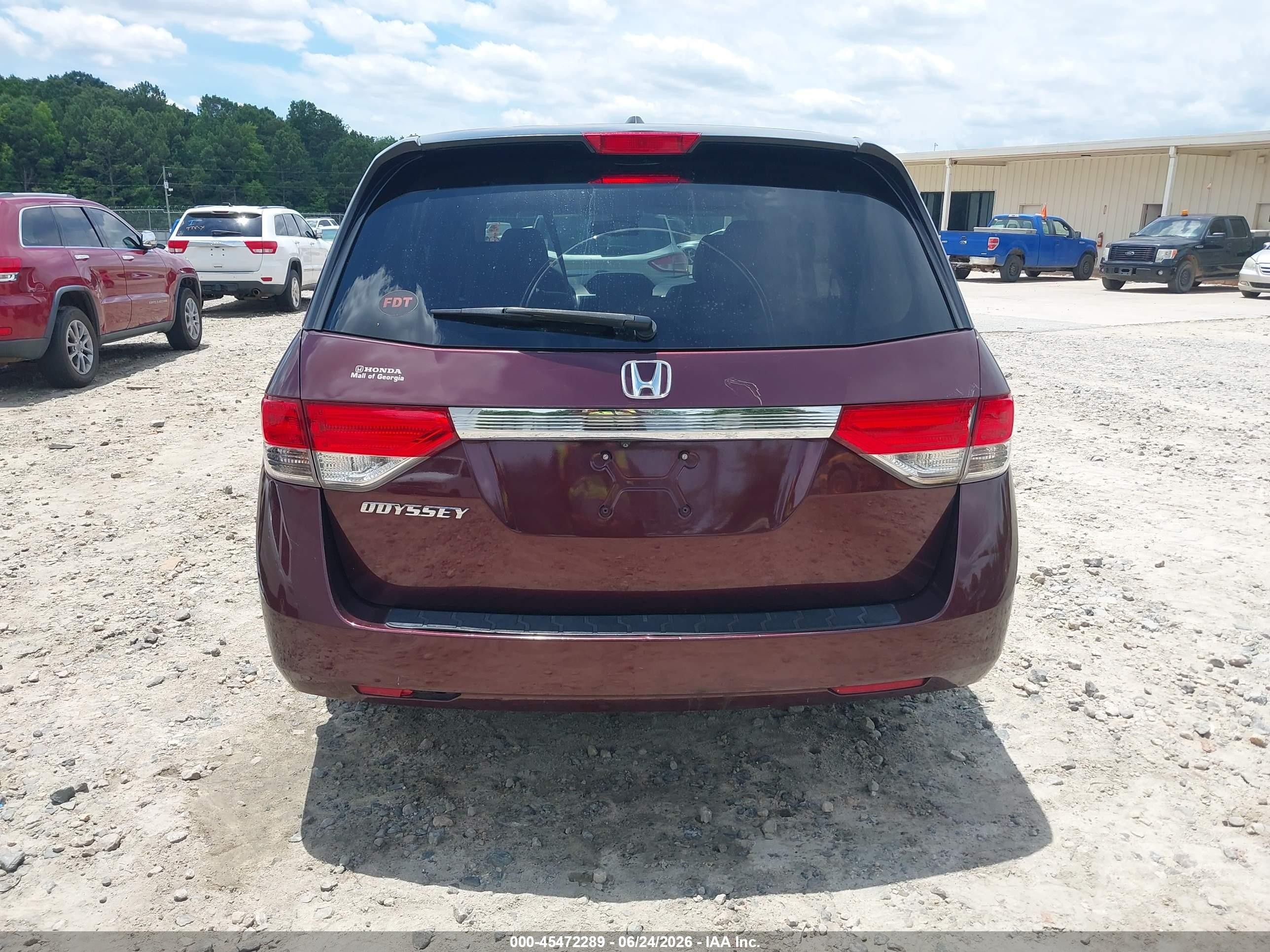 2015 Honda Odyssey Ex-l Maroon vin: 5FNRL5H60FB030114