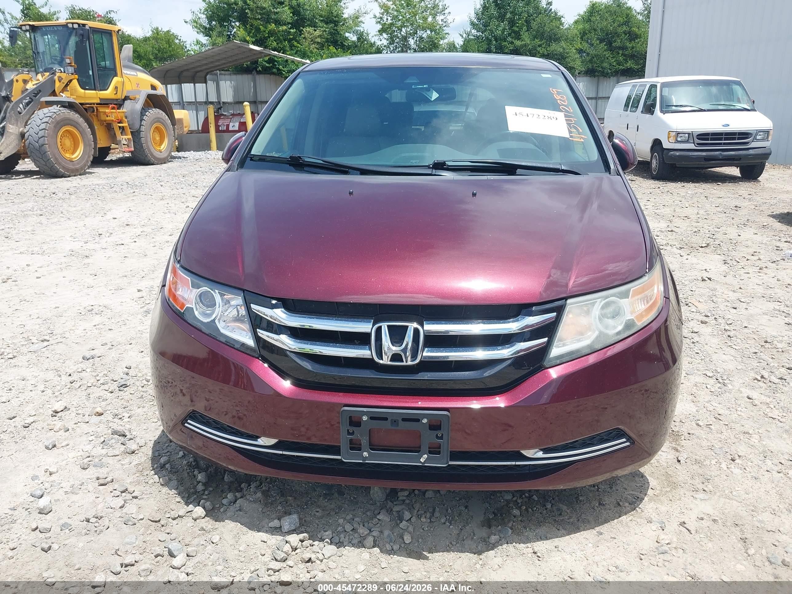 2015 Honda Odyssey Ex-l Maroon vin: 5FNRL5H60FB030114
