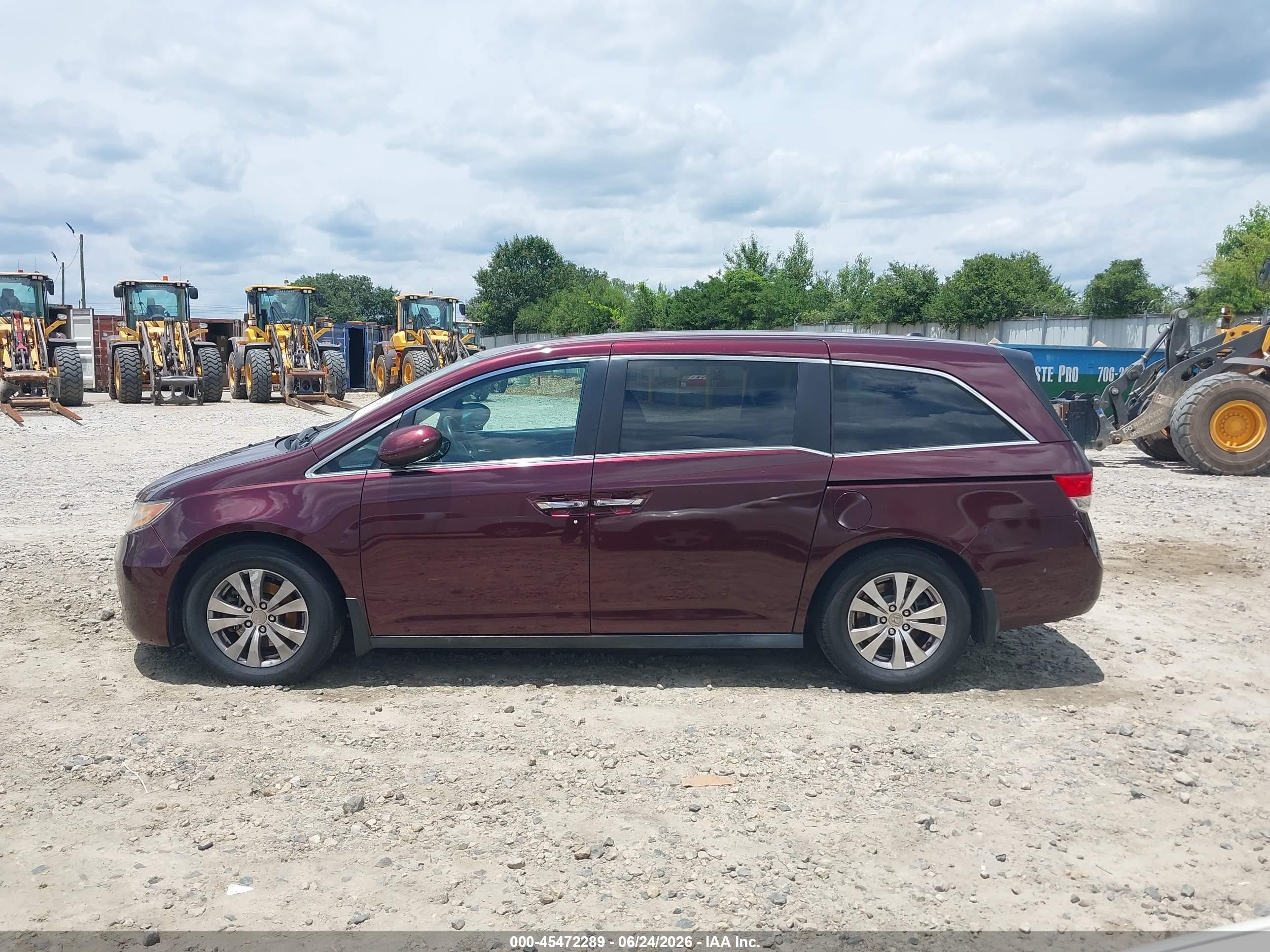 2015 Honda Odyssey Ex-l Maroon vin: 5FNRL5H60FB030114