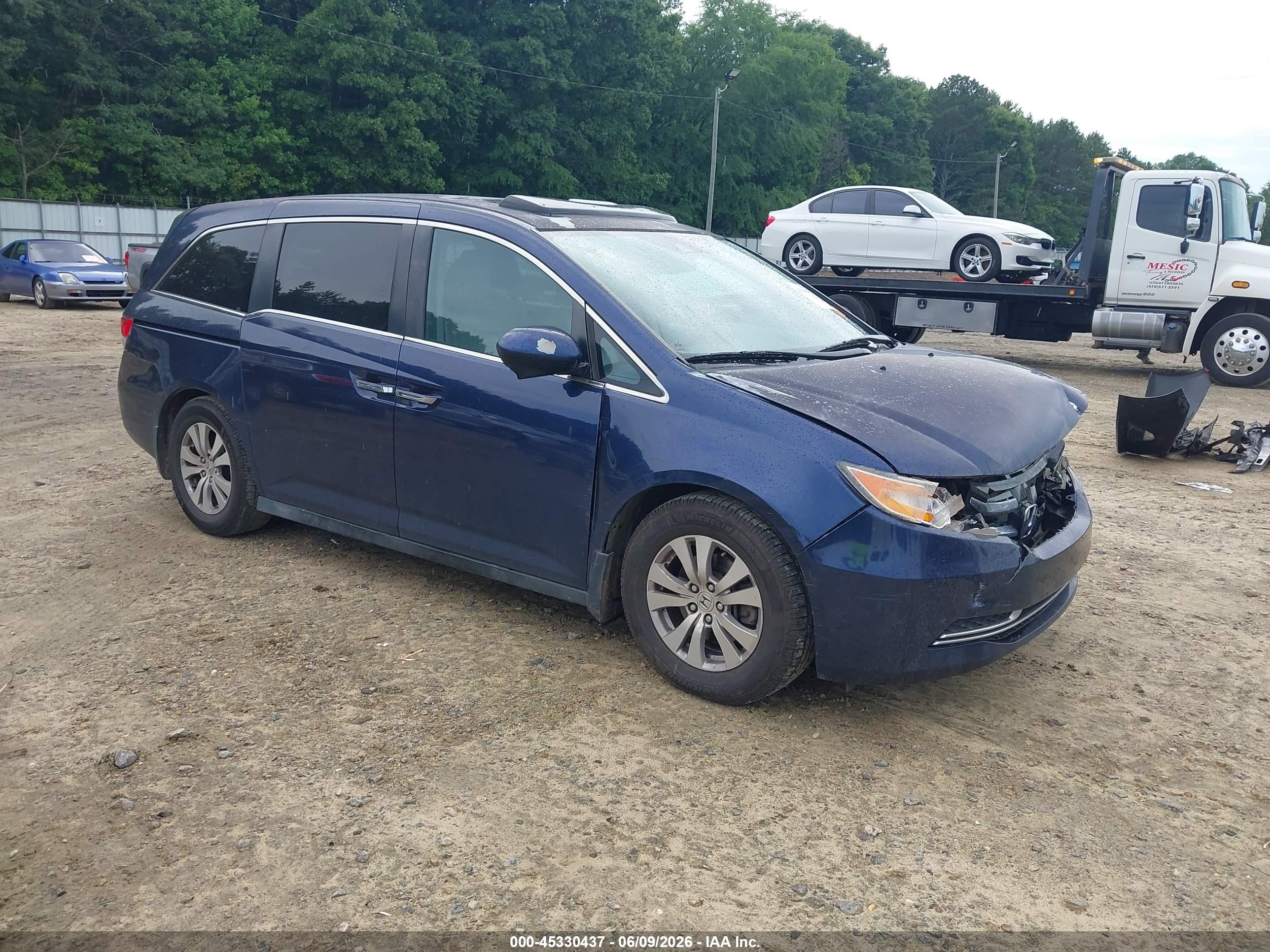 2015 Honda Odyssey Ex-l Blue vin: 5FNRL5H60FB048113
