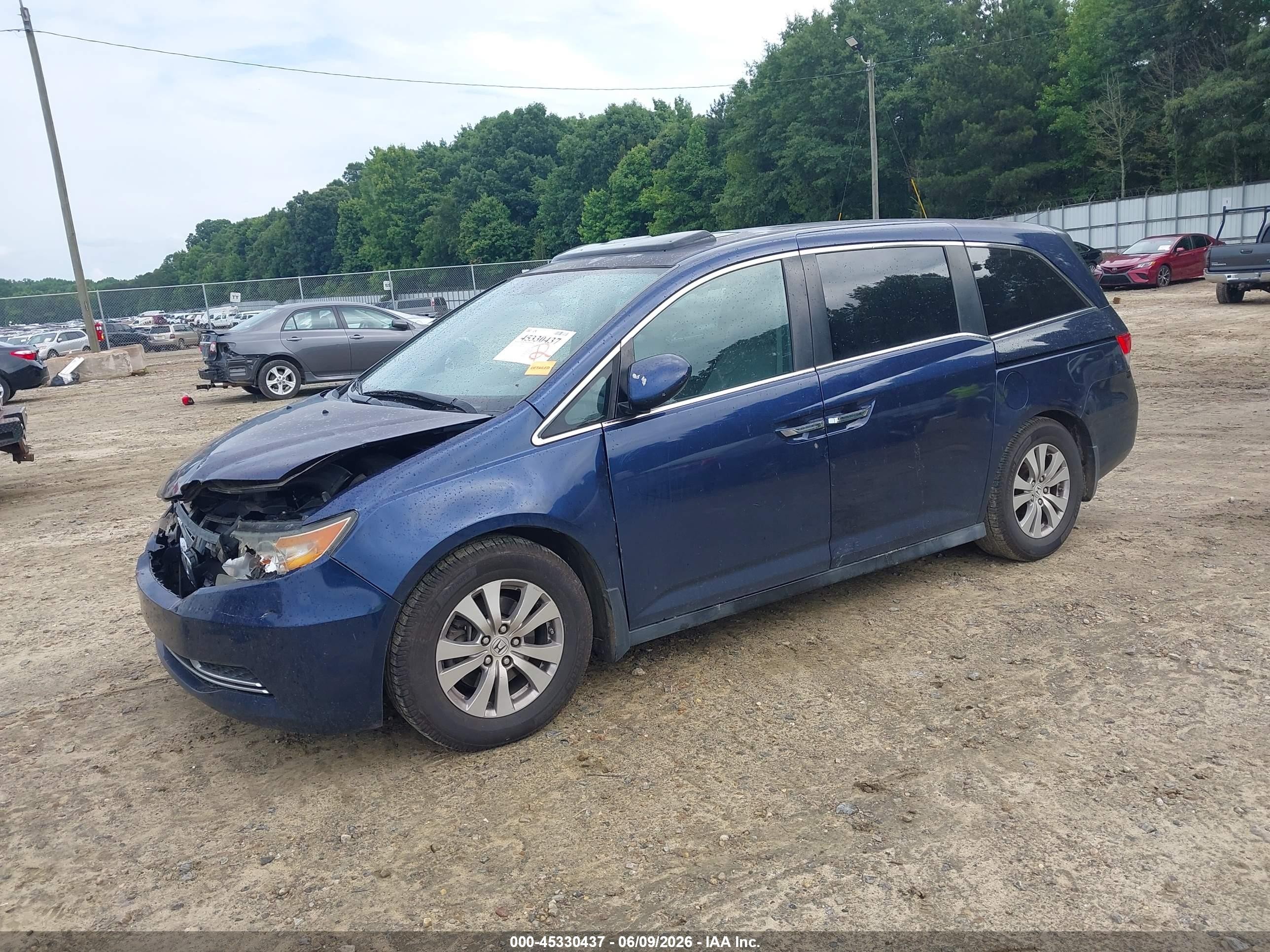2015 Honda Odyssey Ex-l Blue vin: 5FNRL5H60FB048113