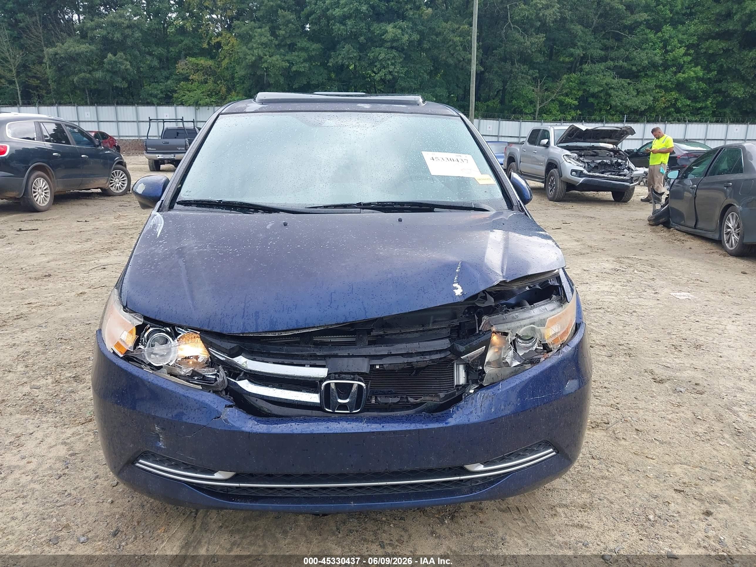2015 Honda Odyssey Ex-l Blue vin: 5FNRL5H60FB048113
