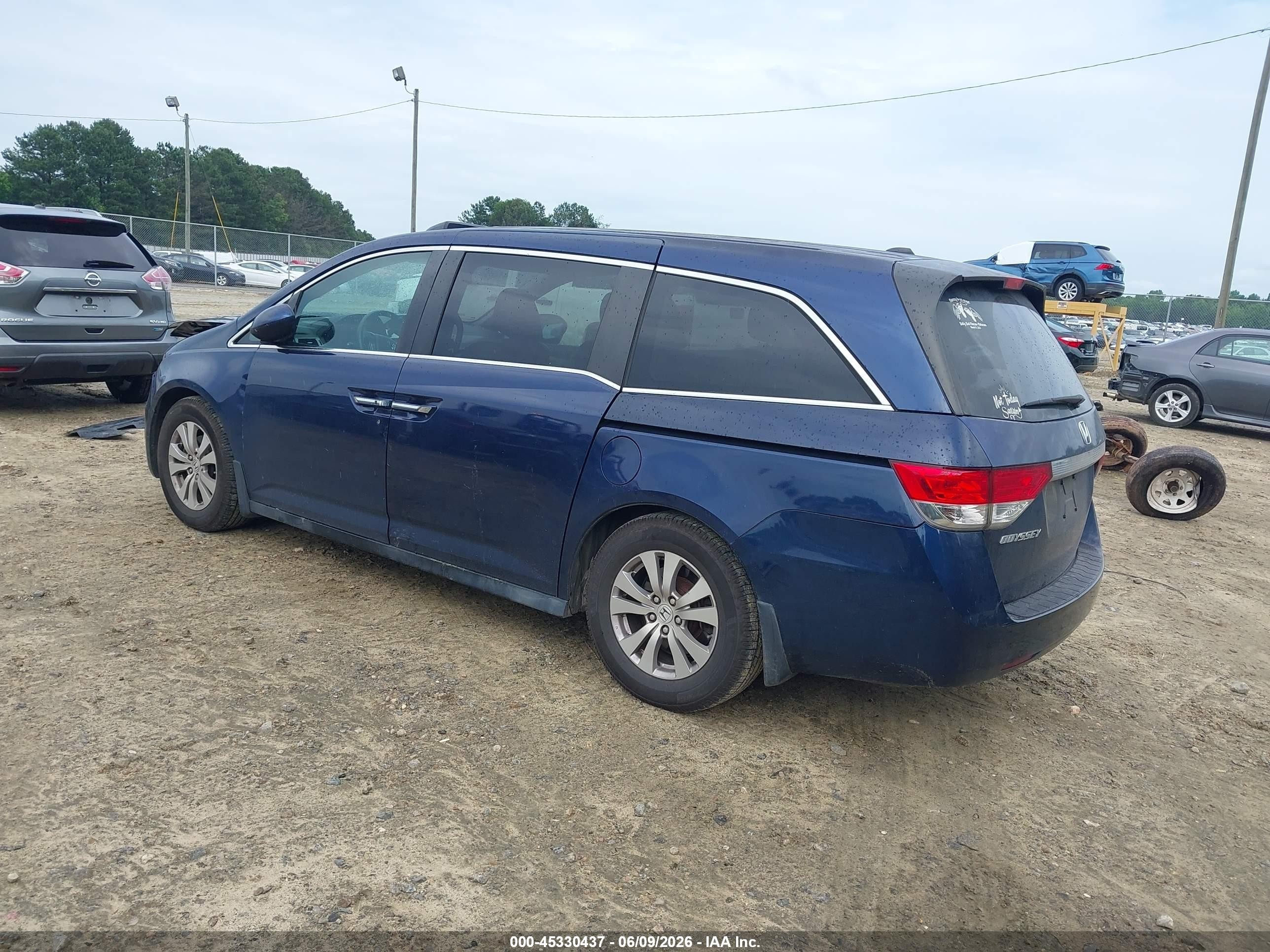 2015 Honda Odyssey Ex-l Blue vin: 5FNRL5H60FB048113