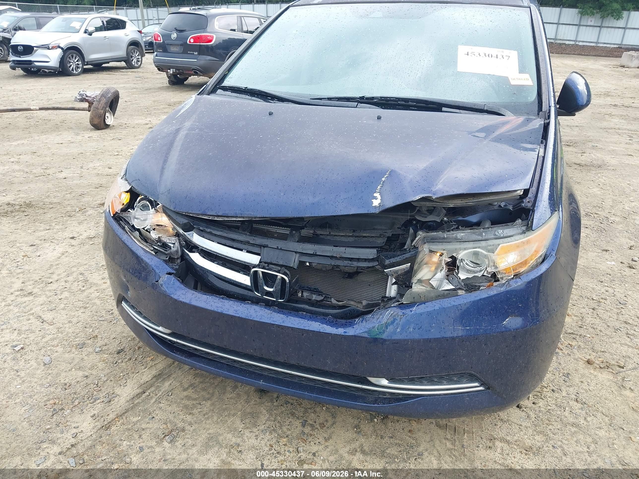 2015 Honda Odyssey Ex-l Blue vin: 5FNRL5H60FB048113