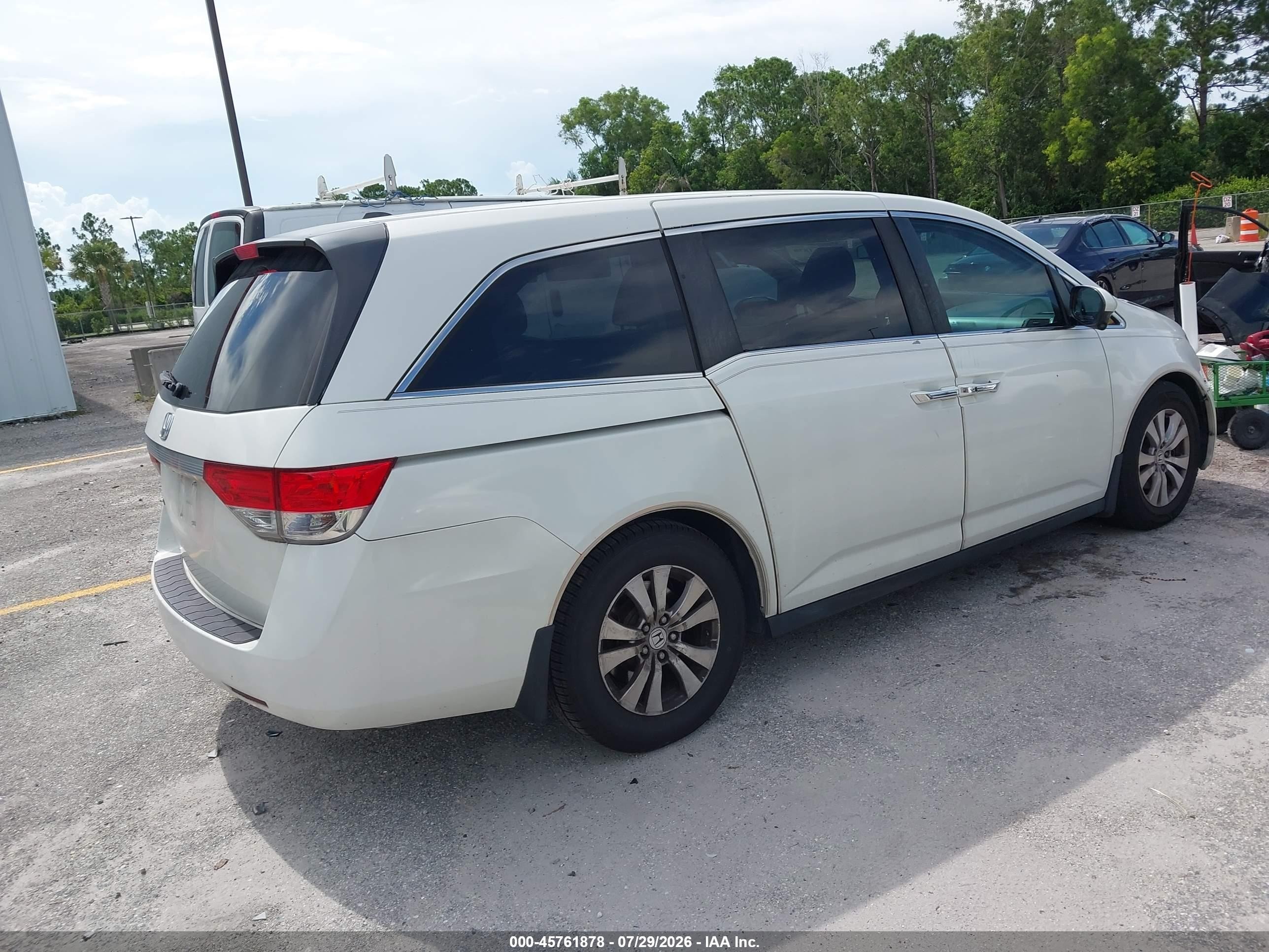 2015 Honda Odyssey Ex-l White vin: 5FNRL5H60FB062545