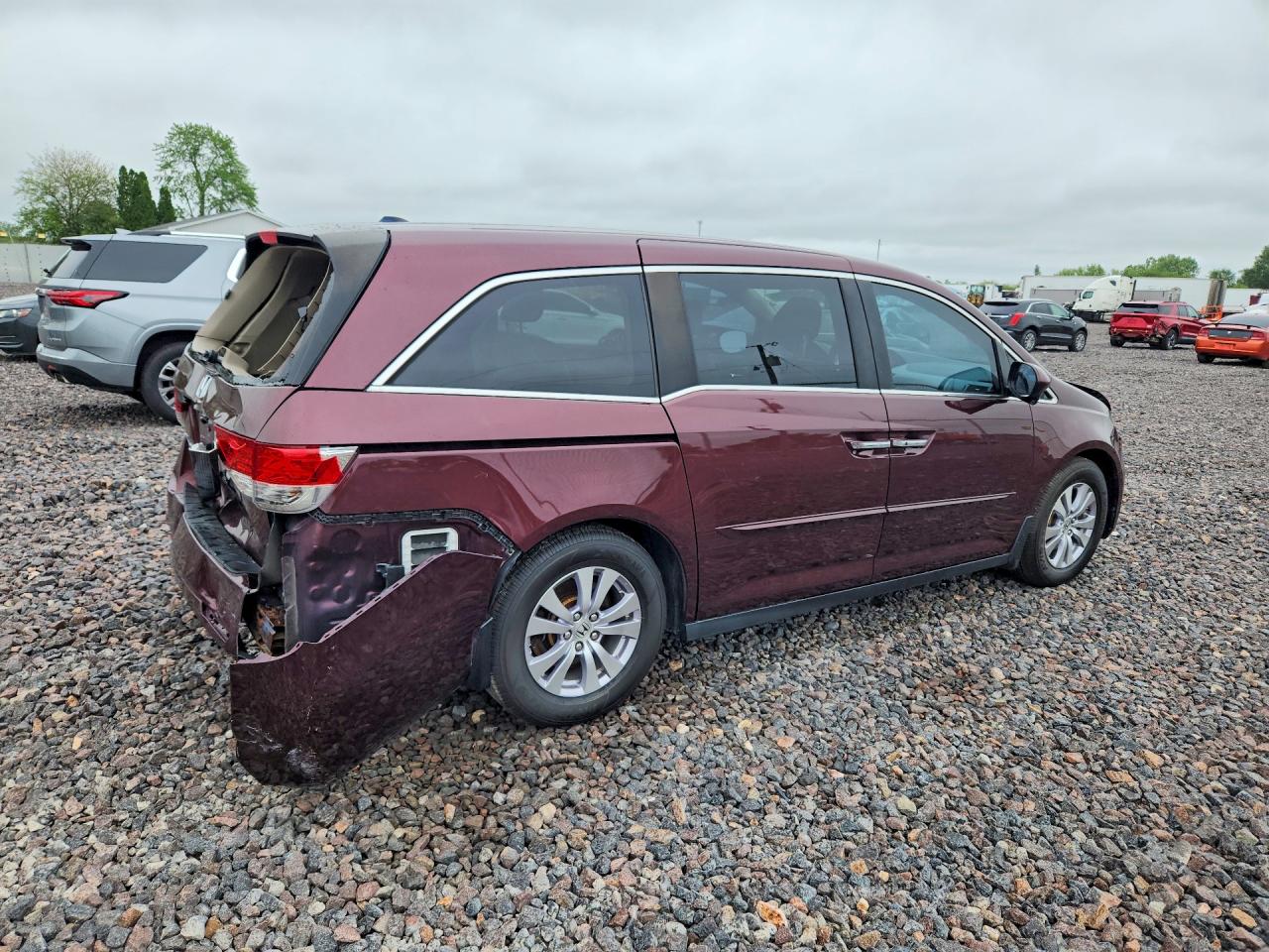 2015 Honda Odyssey Exl Maroon vin: 5FNRL5H60FB063856