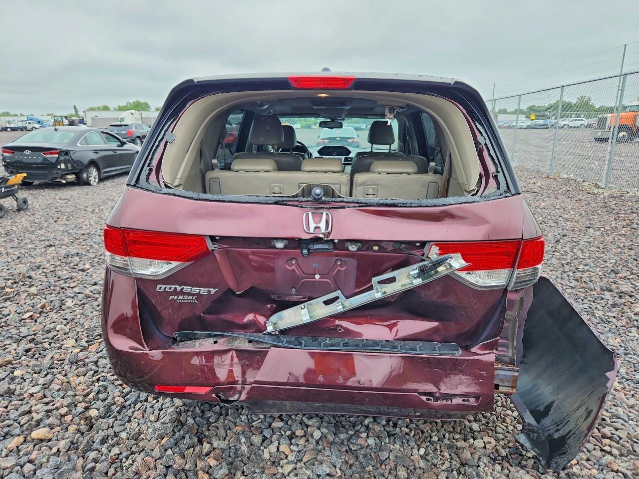 2015 Honda Odyssey Exl Maroon vin: 5FNRL5H60FB063856