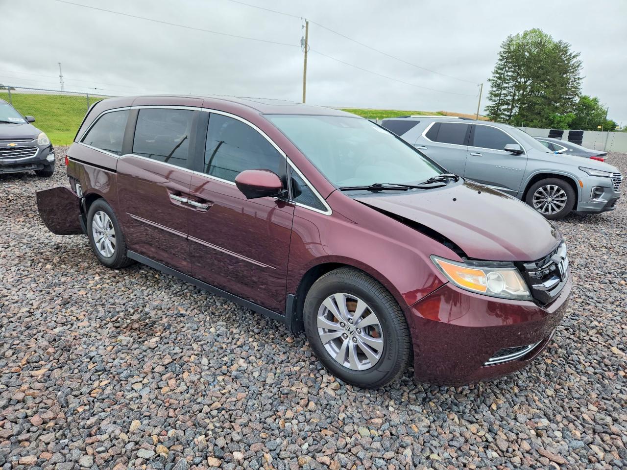 2015 Honda Odyssey Exl Maroon vin: 5FNRL5H60FB063856