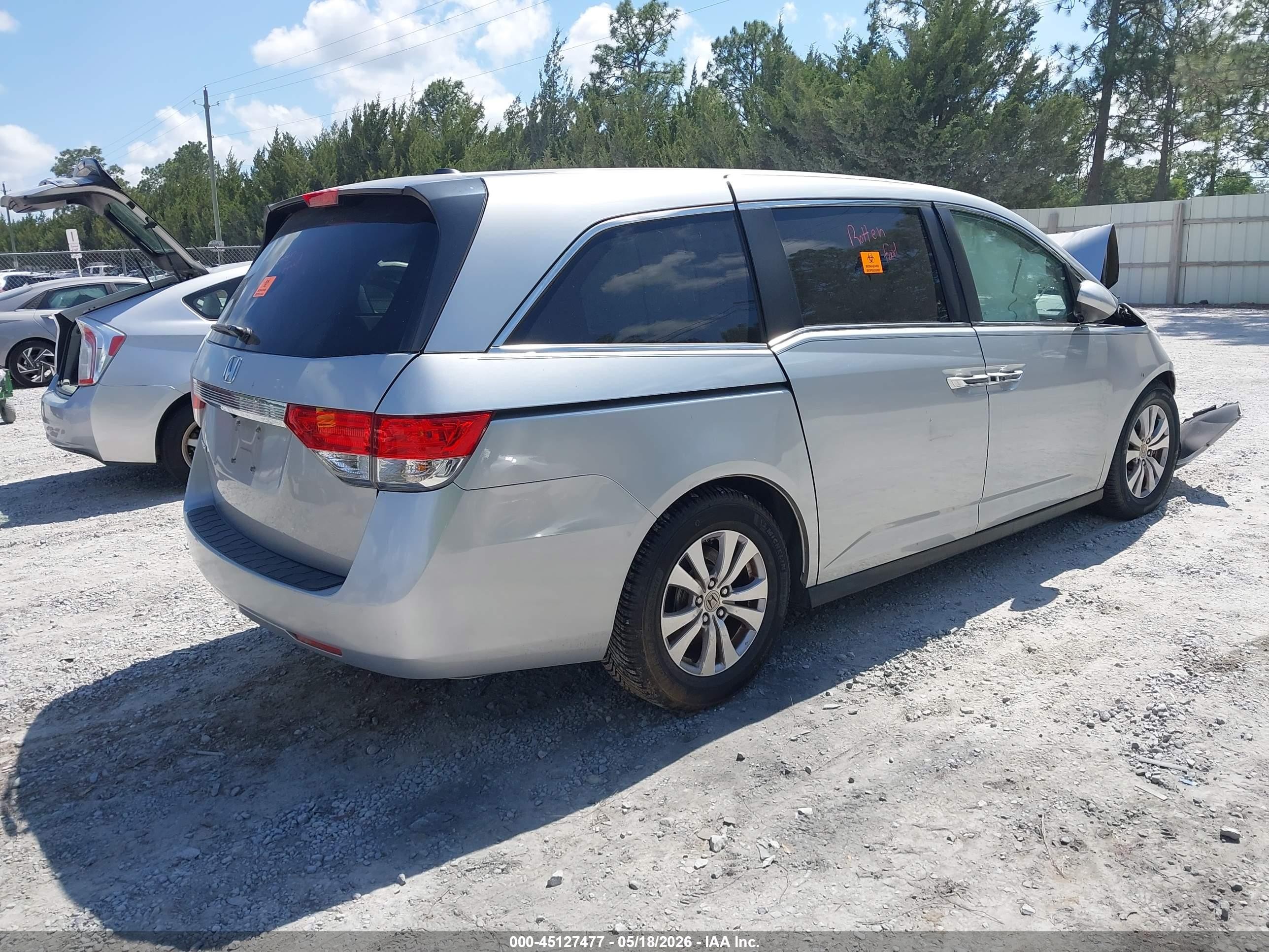 2015 Honda Odyssey Ex-l Silver vin: 5FNRL5H60FB067518