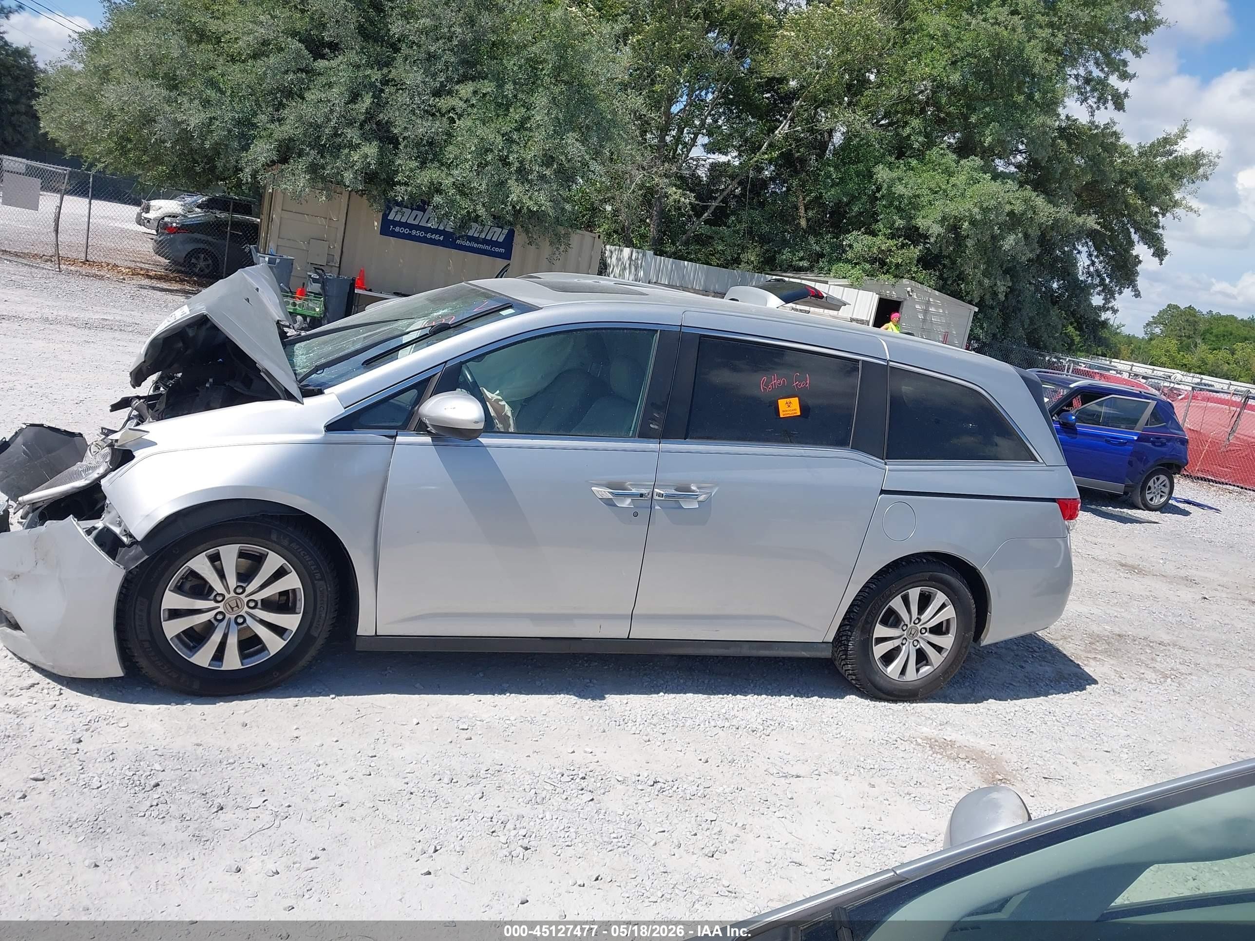 2015 Honda Odyssey Ex-l Silver vin: 5FNRL5H60FB067518