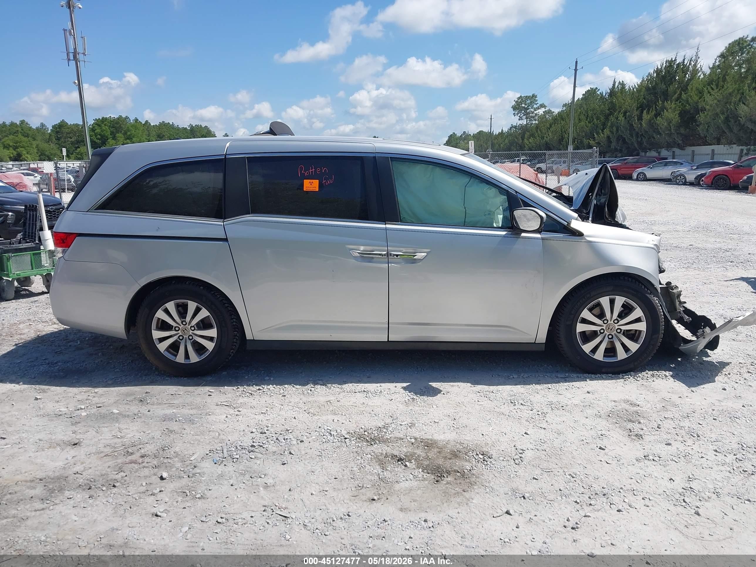 2015 Honda Odyssey Ex-l Silver vin: 5FNRL5H60FB067518