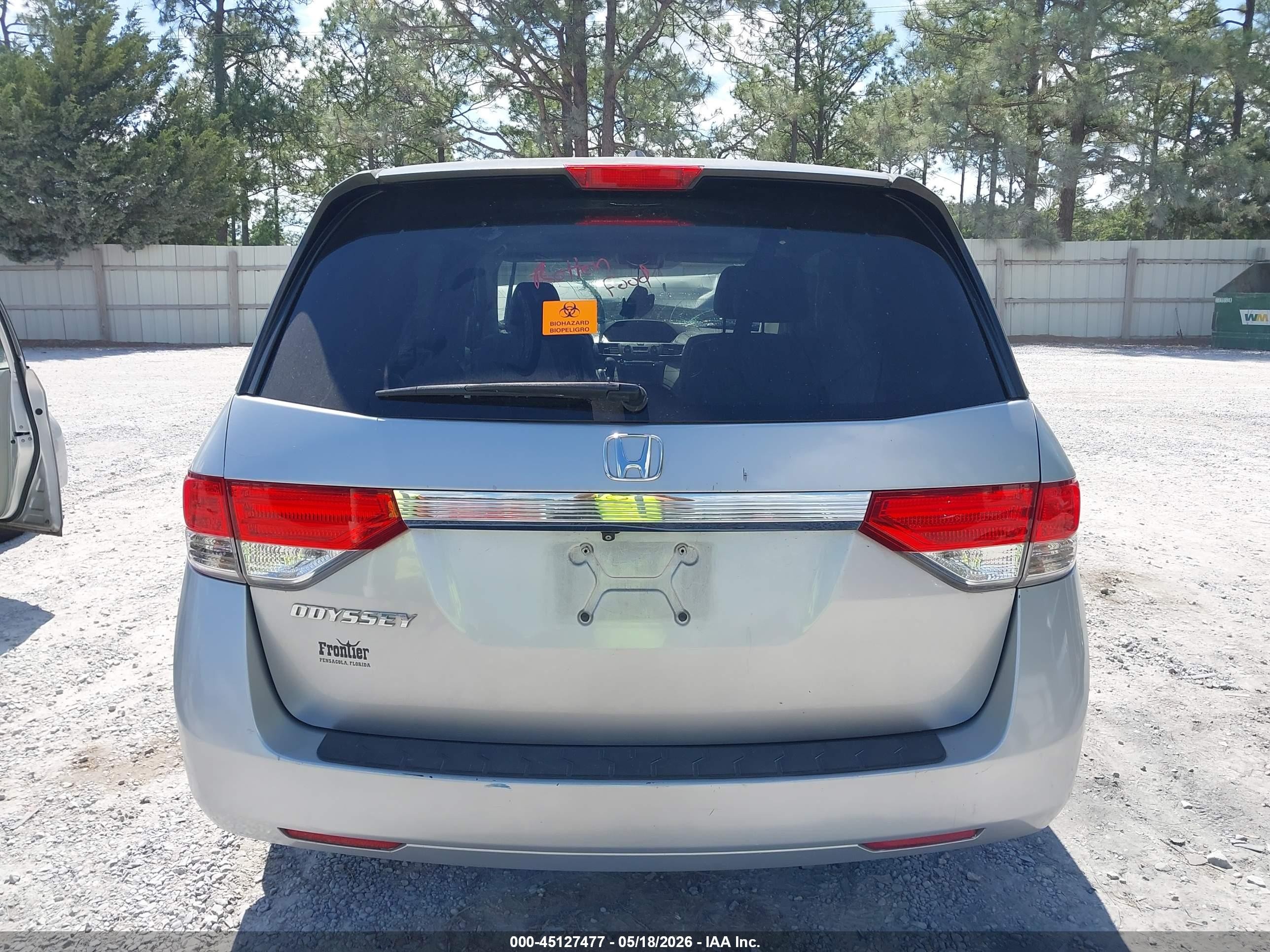 2015 Honda Odyssey Ex-l Silver vin: 5FNRL5H60FB067518