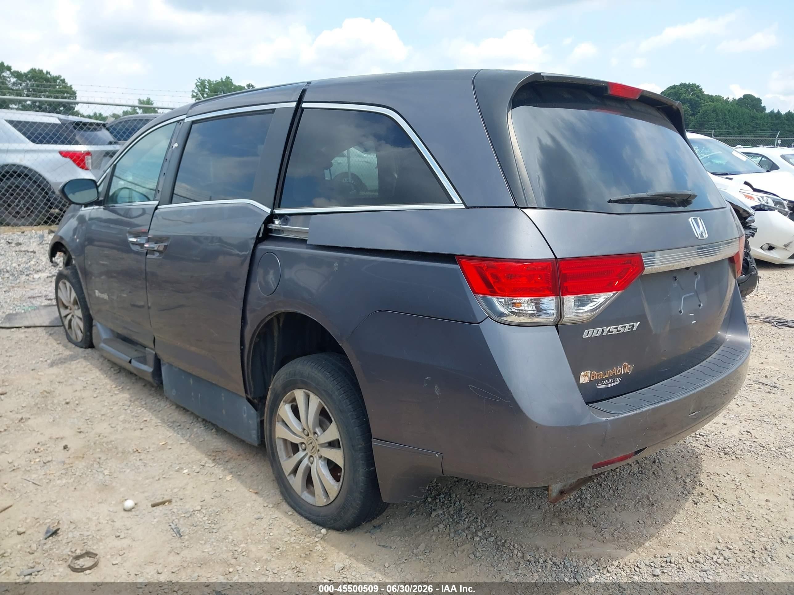 2015 Honda Odyssey Ex-l Серый vin: 5FNRL5H60FB079006