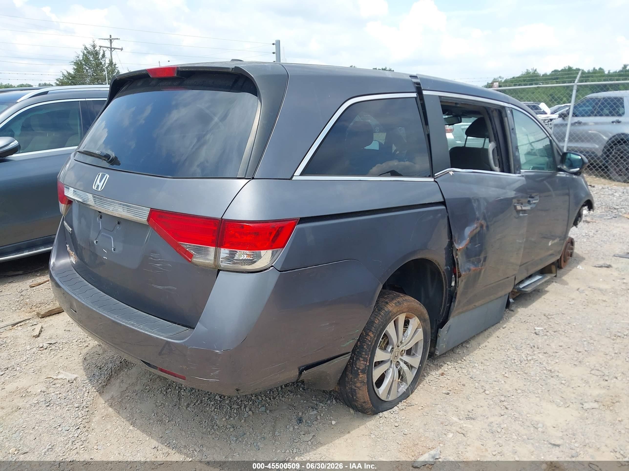 2015 Honda Odyssey Ex-l Серый vin: 5FNRL5H60FB079006