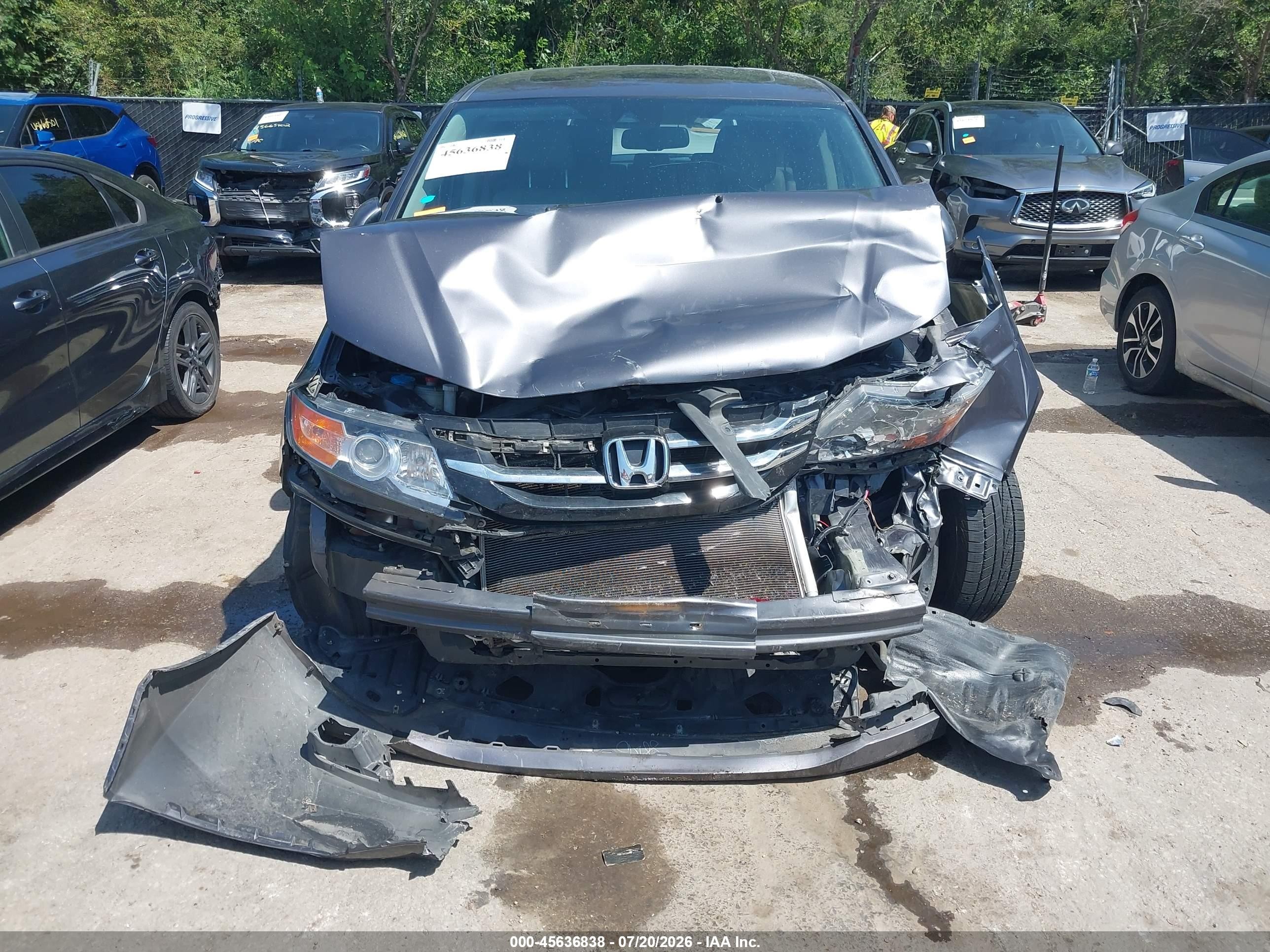 2015 Honda Odyssey Ex-l Gray vin: 5FNRL5H60FB092905