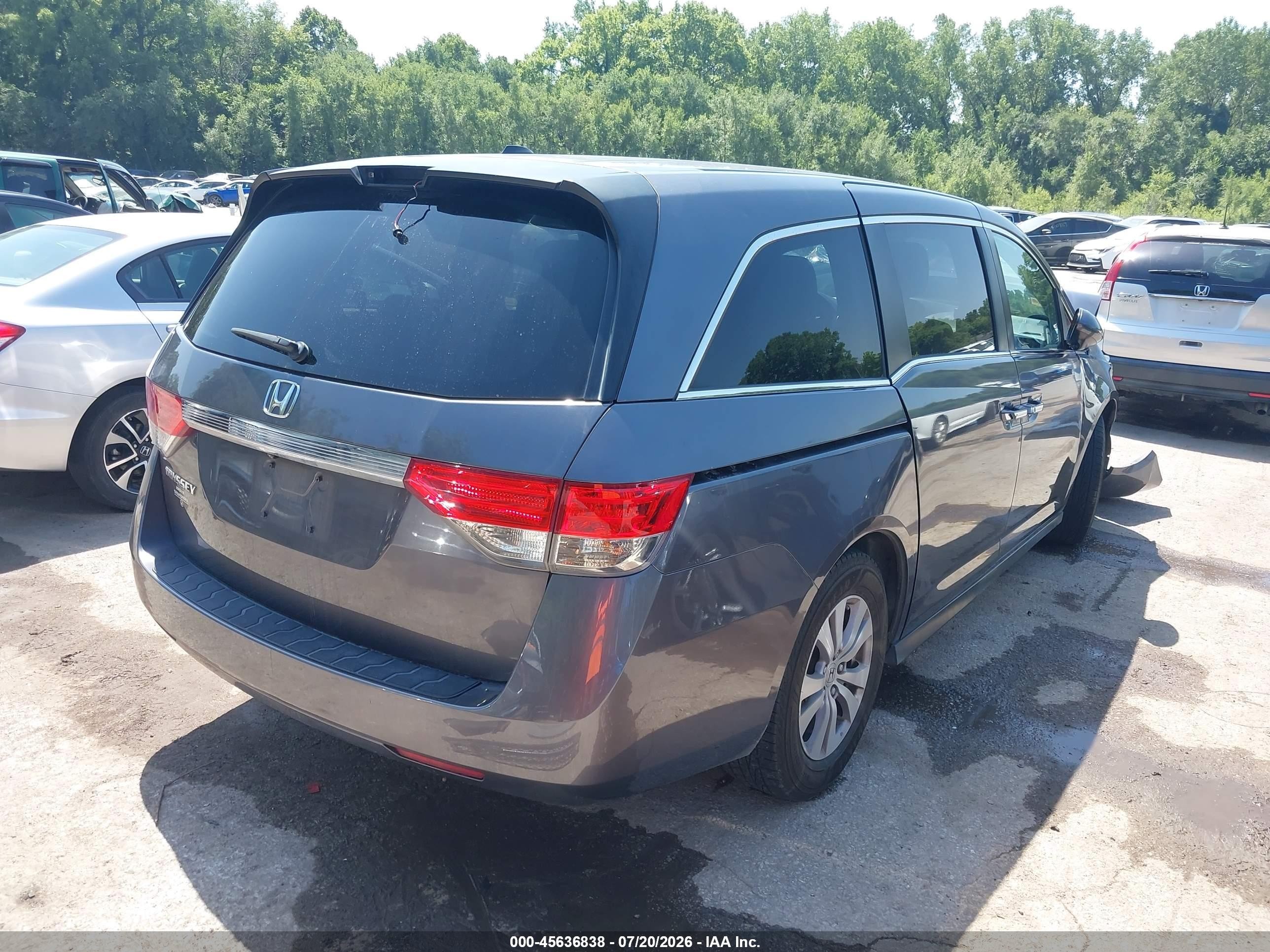 2015 Honda Odyssey Ex-l Gray vin: 5FNRL5H60FB092905