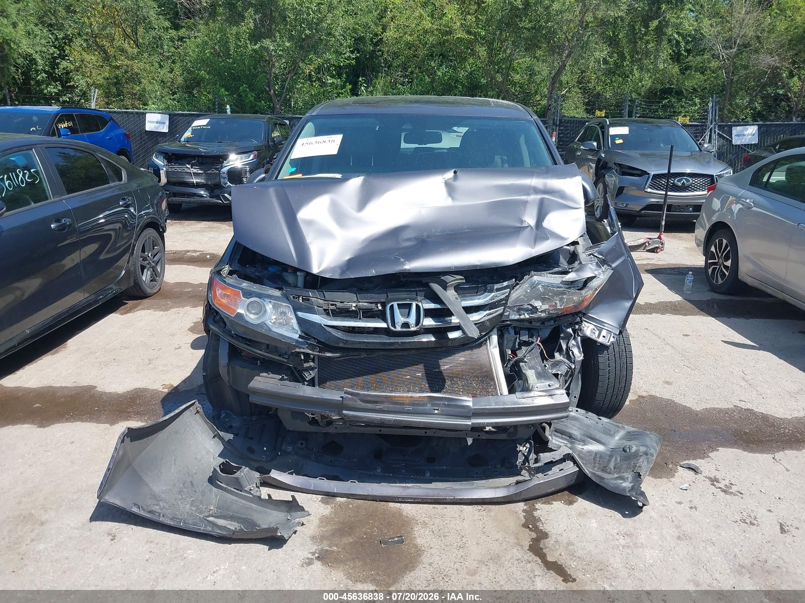 2015 Honda Odyssey Ex-l Gray vin: 5FNRL5H60FB092905