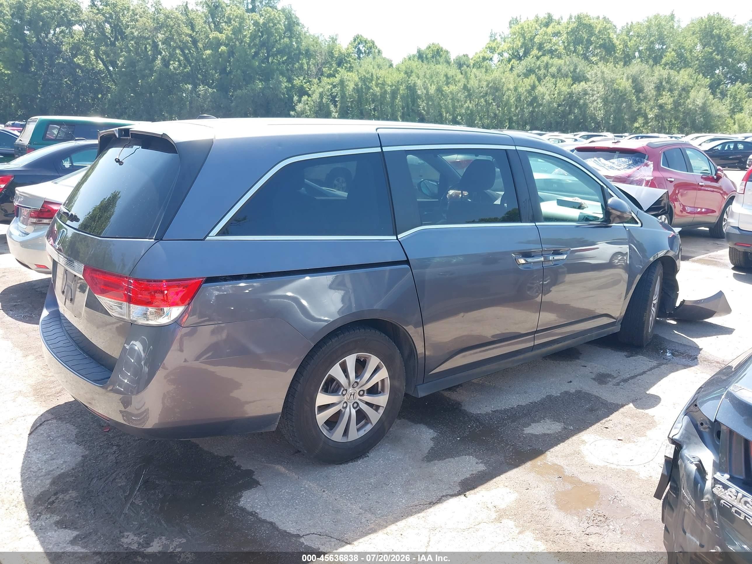2015 Honda Odyssey Ex-l Gray vin: 5FNRL5H60FB092905