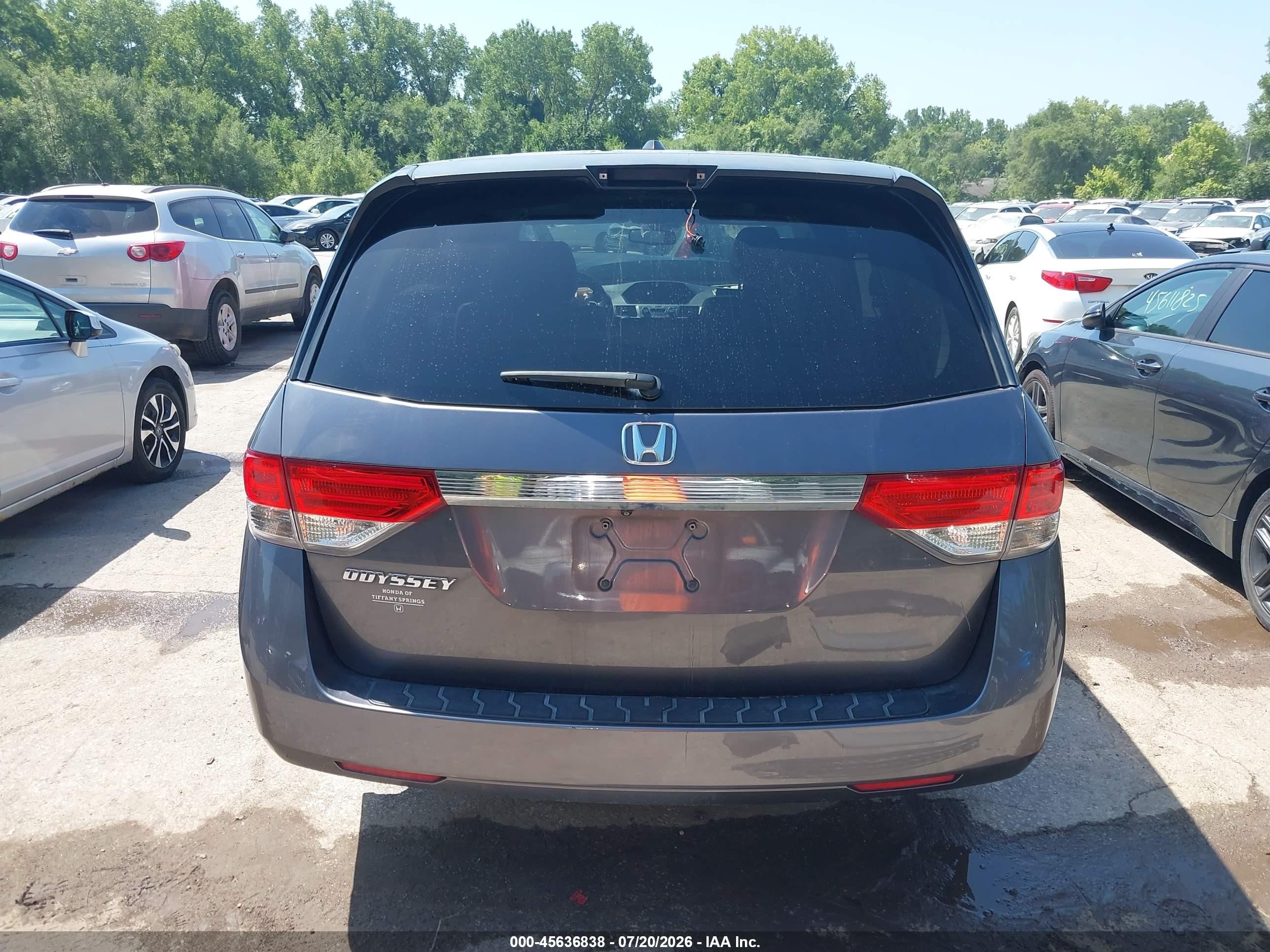 2015 Honda Odyssey Ex-l Gray vin: 5FNRL5H60FB092905