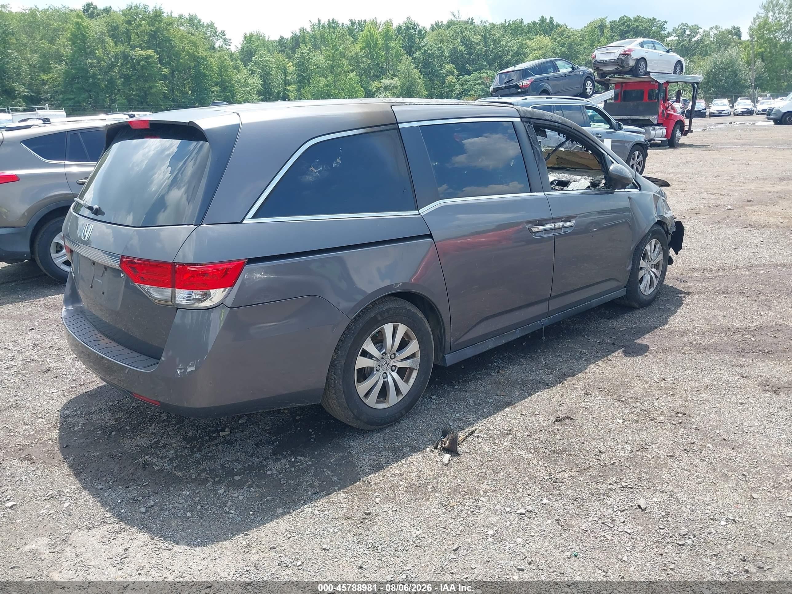 2015 Honda Odyssey Ex-l Gray vin: 5FNRL5H60FB109654