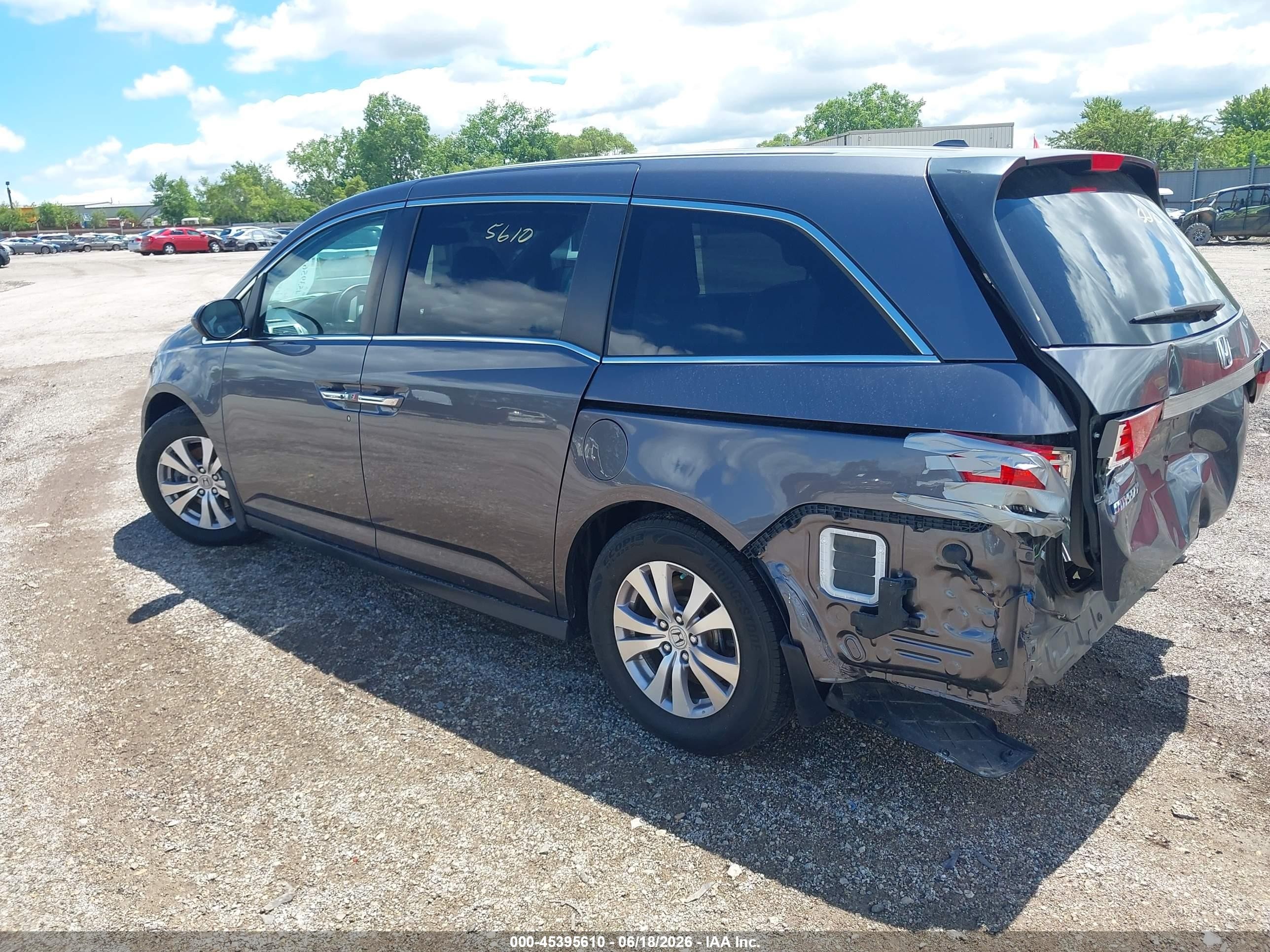 2015 Honda Odyssey Ex-l Gray vin: 5FNRL5H60FB120282