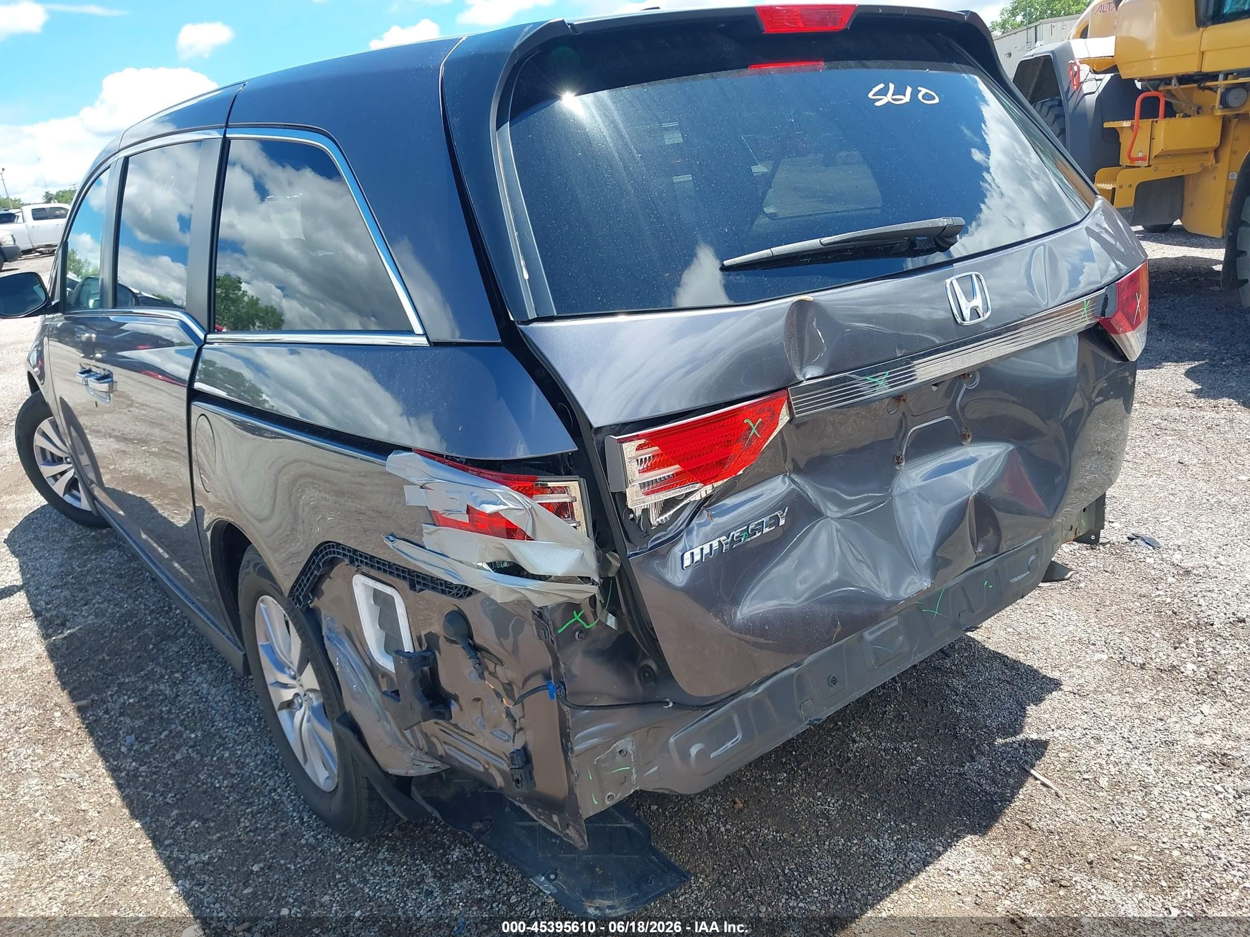 2015 Honda Odyssey Ex-l Gray vin: 5FNRL5H60FB120282
