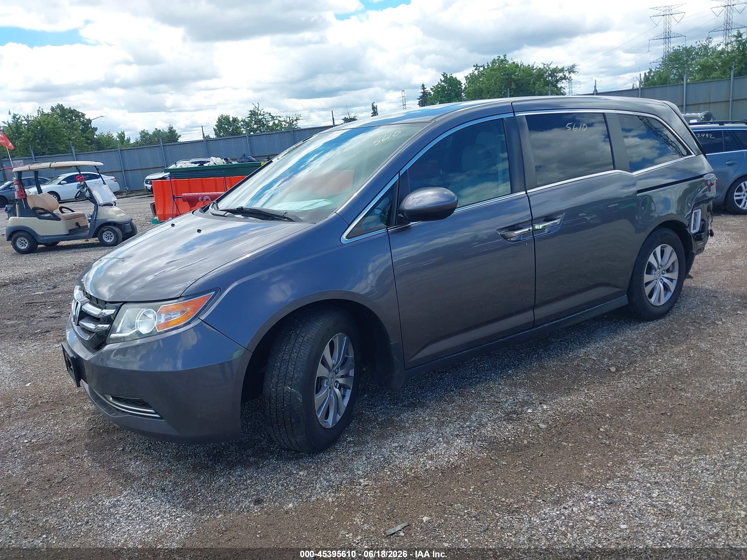 2015 Honda Odyssey Ex-l Gray vin: 5FNRL5H60FB120282