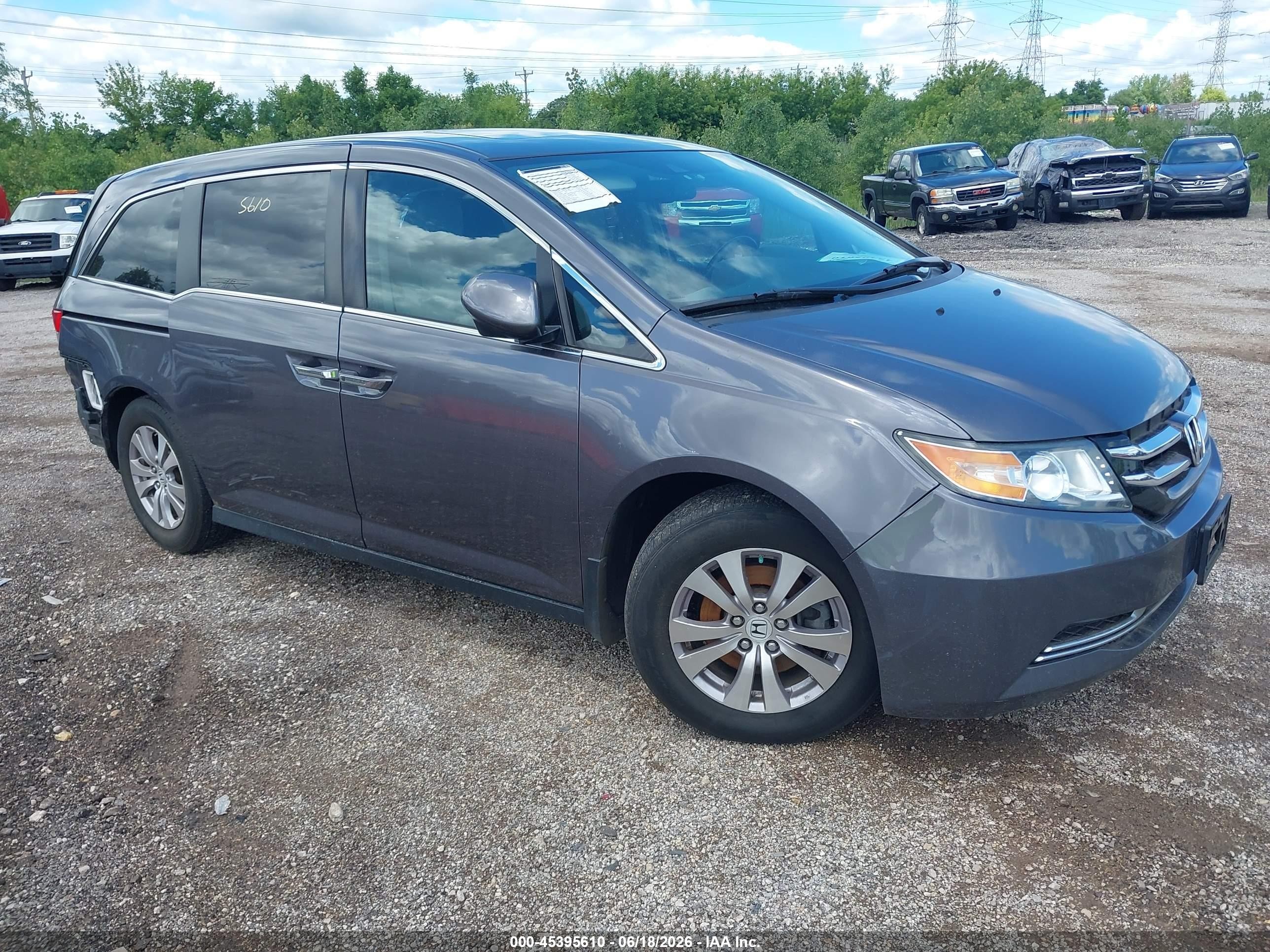 2015 Honda Odyssey Ex-l Gray vin: 5FNRL5H60FB120282