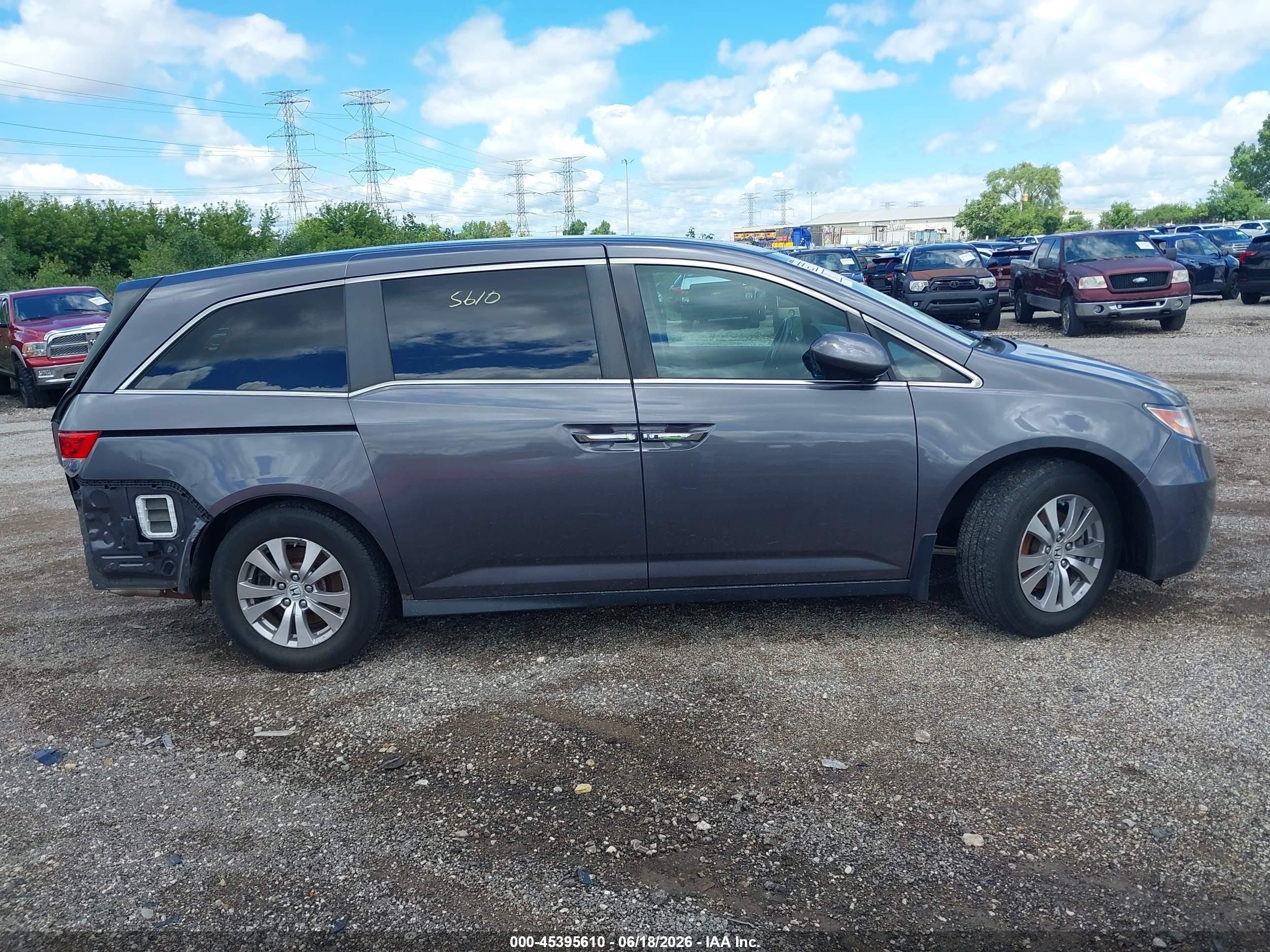 2015 Honda Odyssey Ex-l Gray vin: 5FNRL5H60FB120282