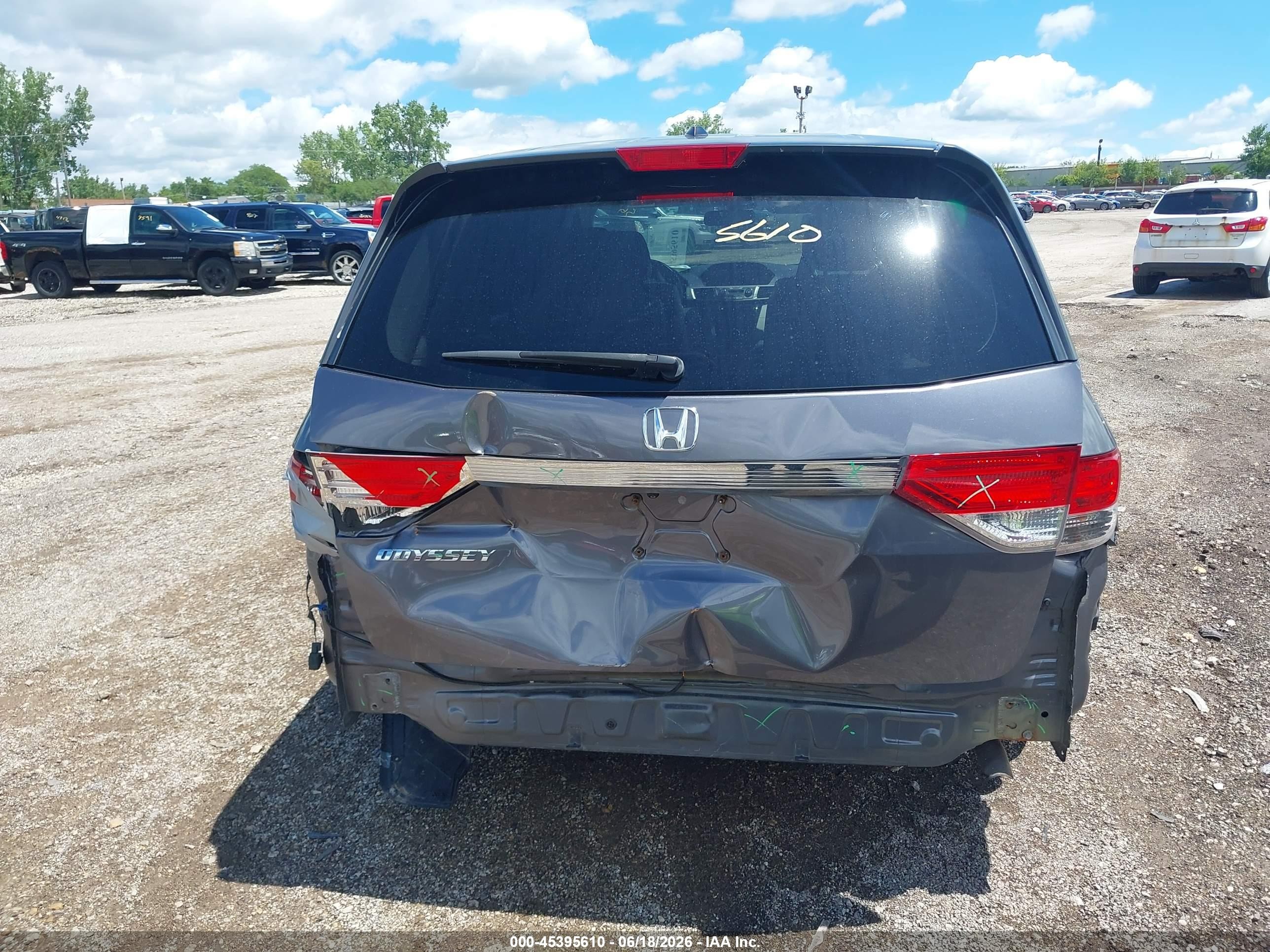 2015 Honda Odyssey Ex-l Gray vin: 5FNRL5H60FB120282