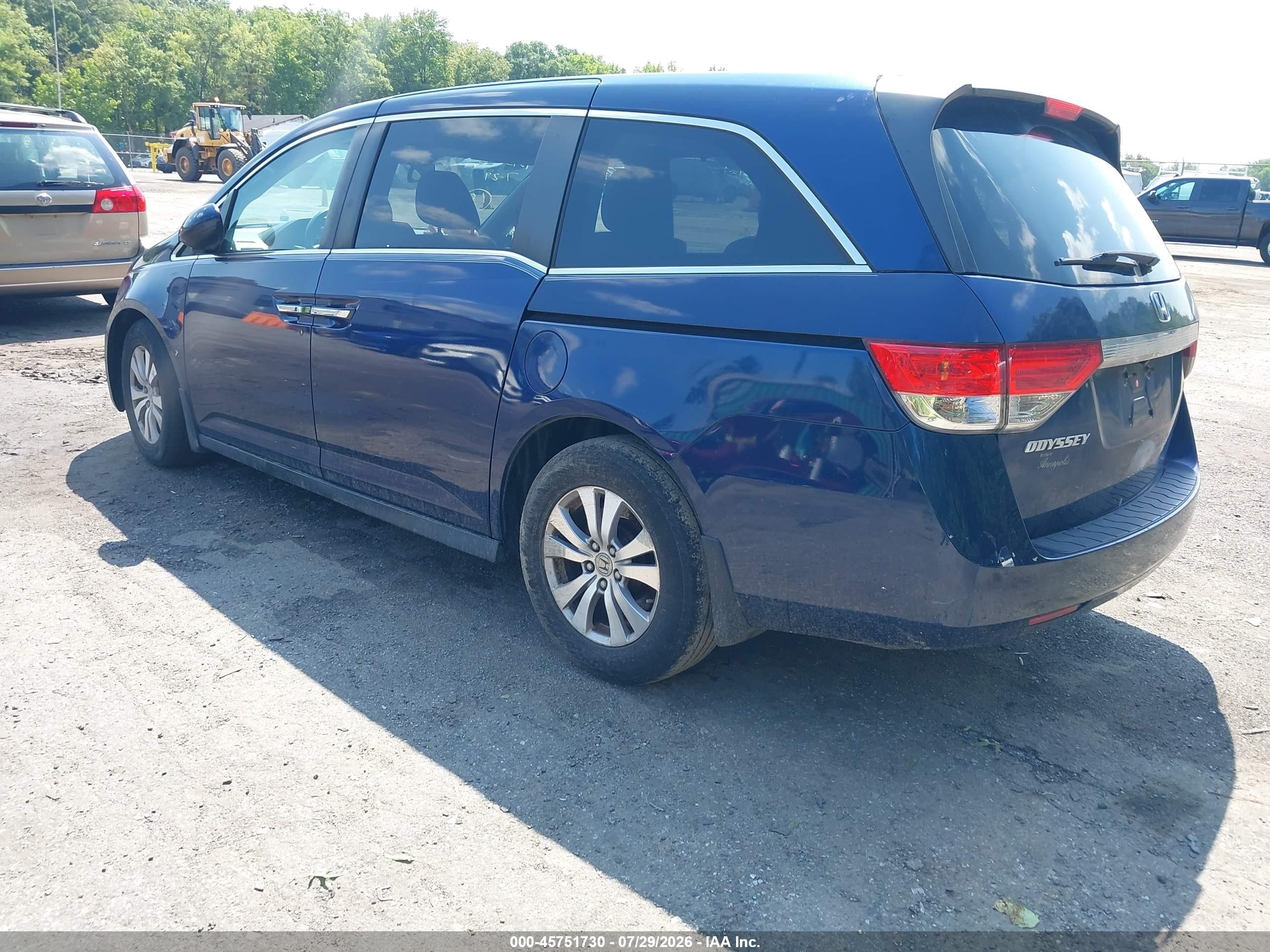 2015 Honda Odyssey Ex-l Blue vin: 5FNRL5H60FB122761