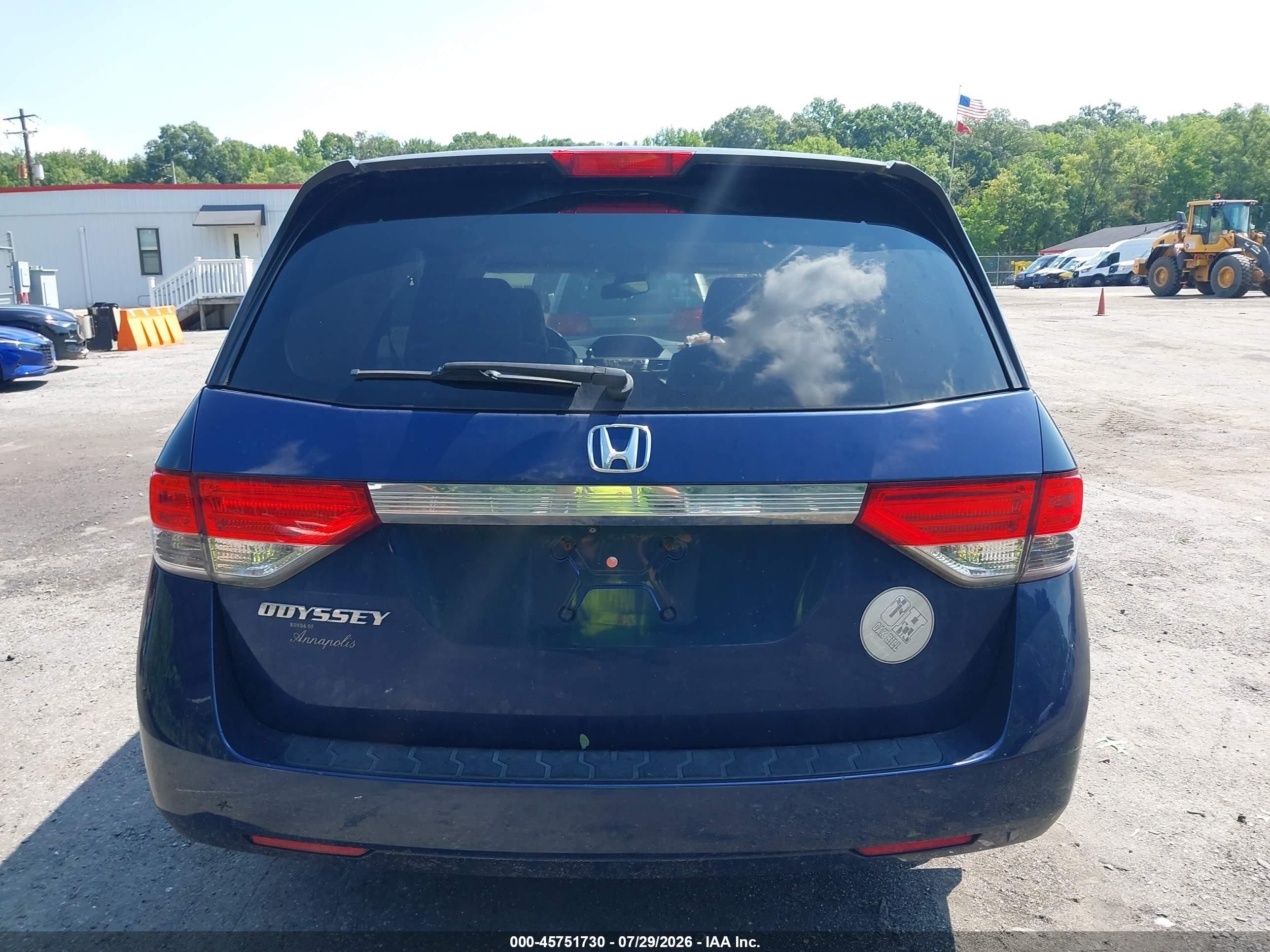 2015 Honda Odyssey Ex-l Blue vin: 5FNRL5H60FB122761