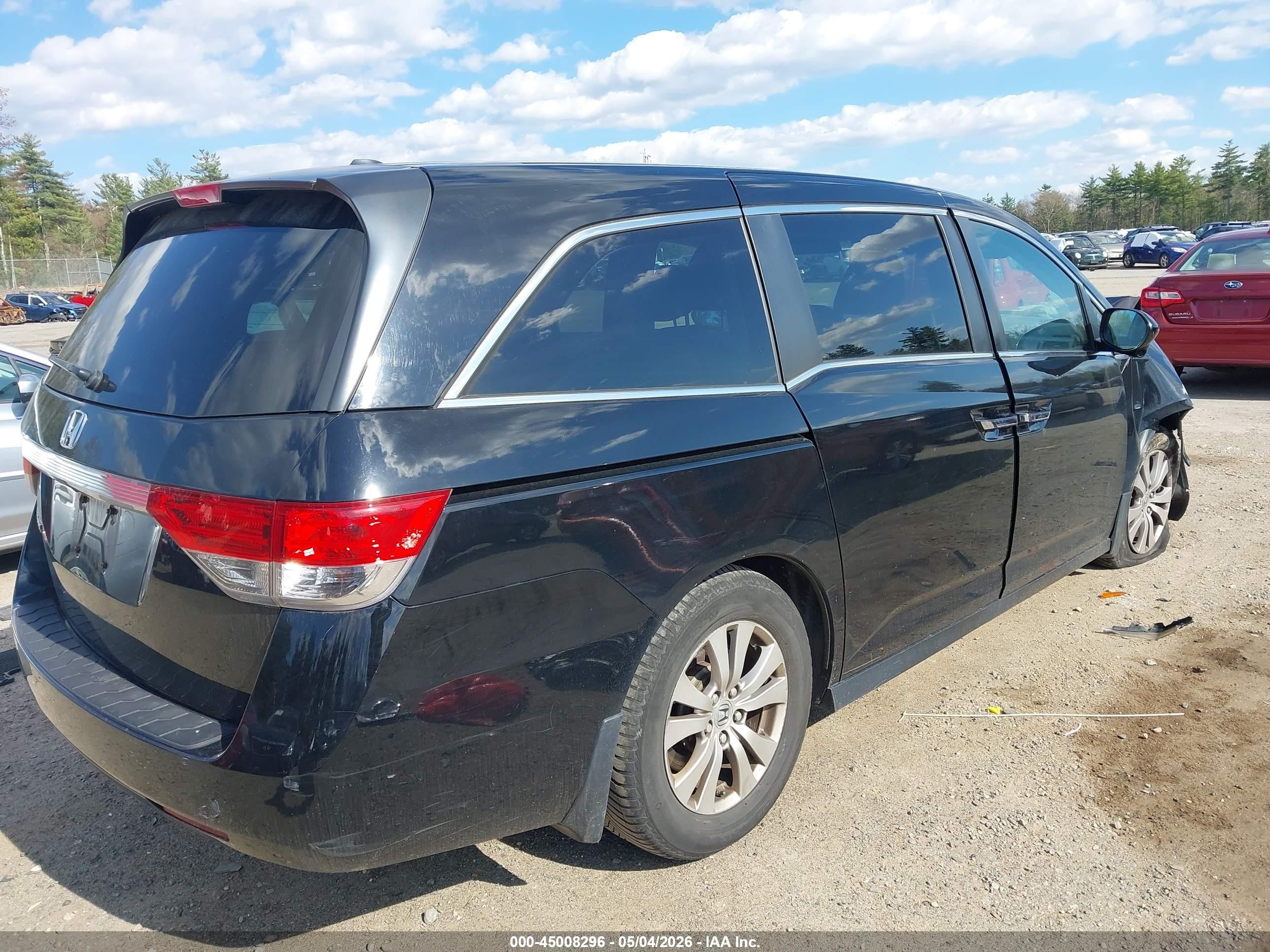 2015 Honda Odyssey Ex-l Black vin: 5FNRL5H60FB129211