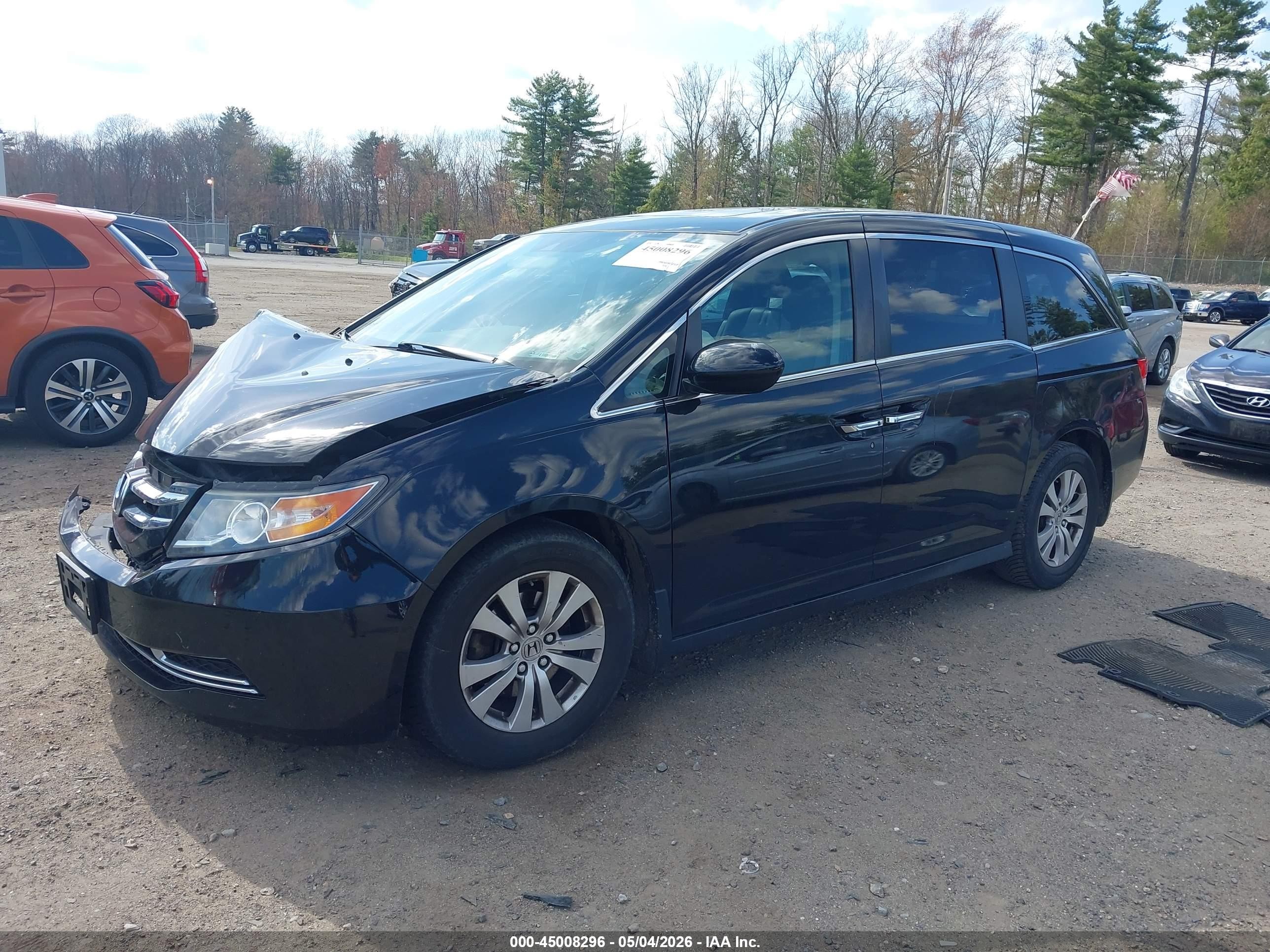 2015 Honda Odyssey Ex-l Black vin: 5FNRL5H60FB129211