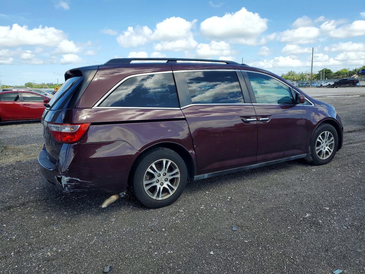 2011 Honda Odyssey Exl Бордовый vin: 5FNRL5H61BB009153