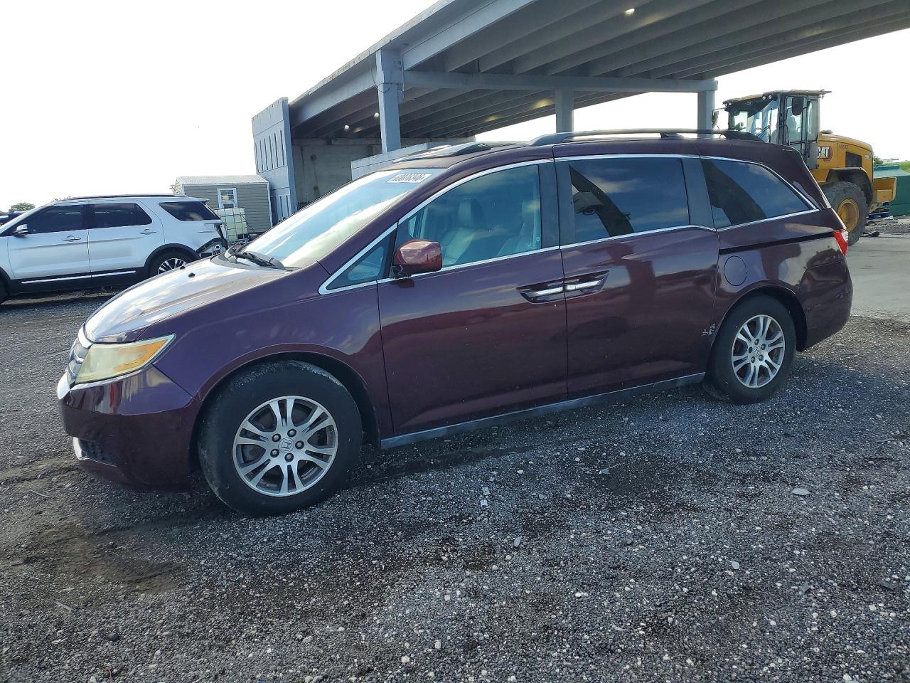 2011 Honda Odyssey Exl Burgundy vin: 5FNRL5H61BB009153