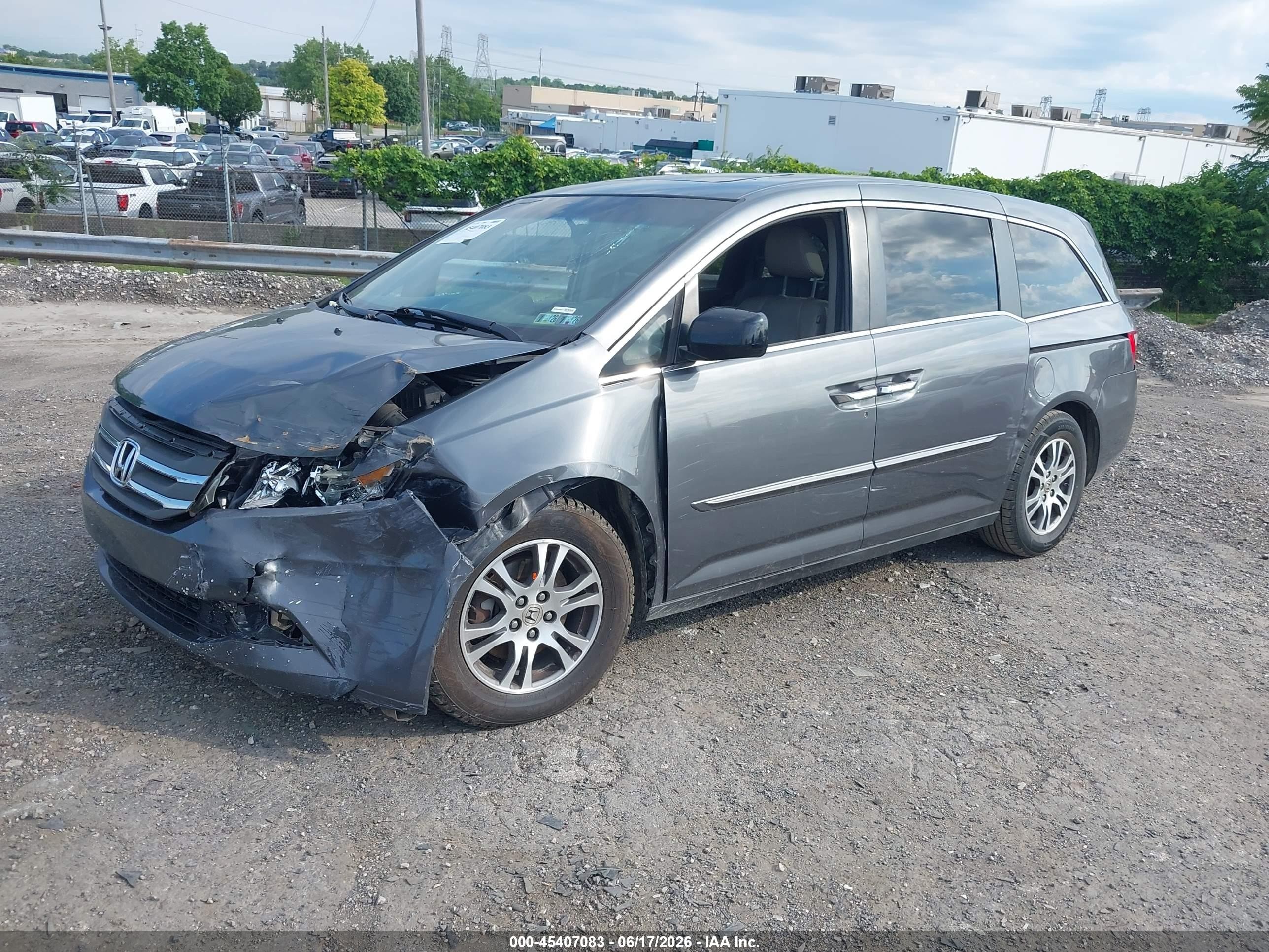 2011 Honda Odyssey Ex-l Gray vin: 5FNRL5H61BB076481