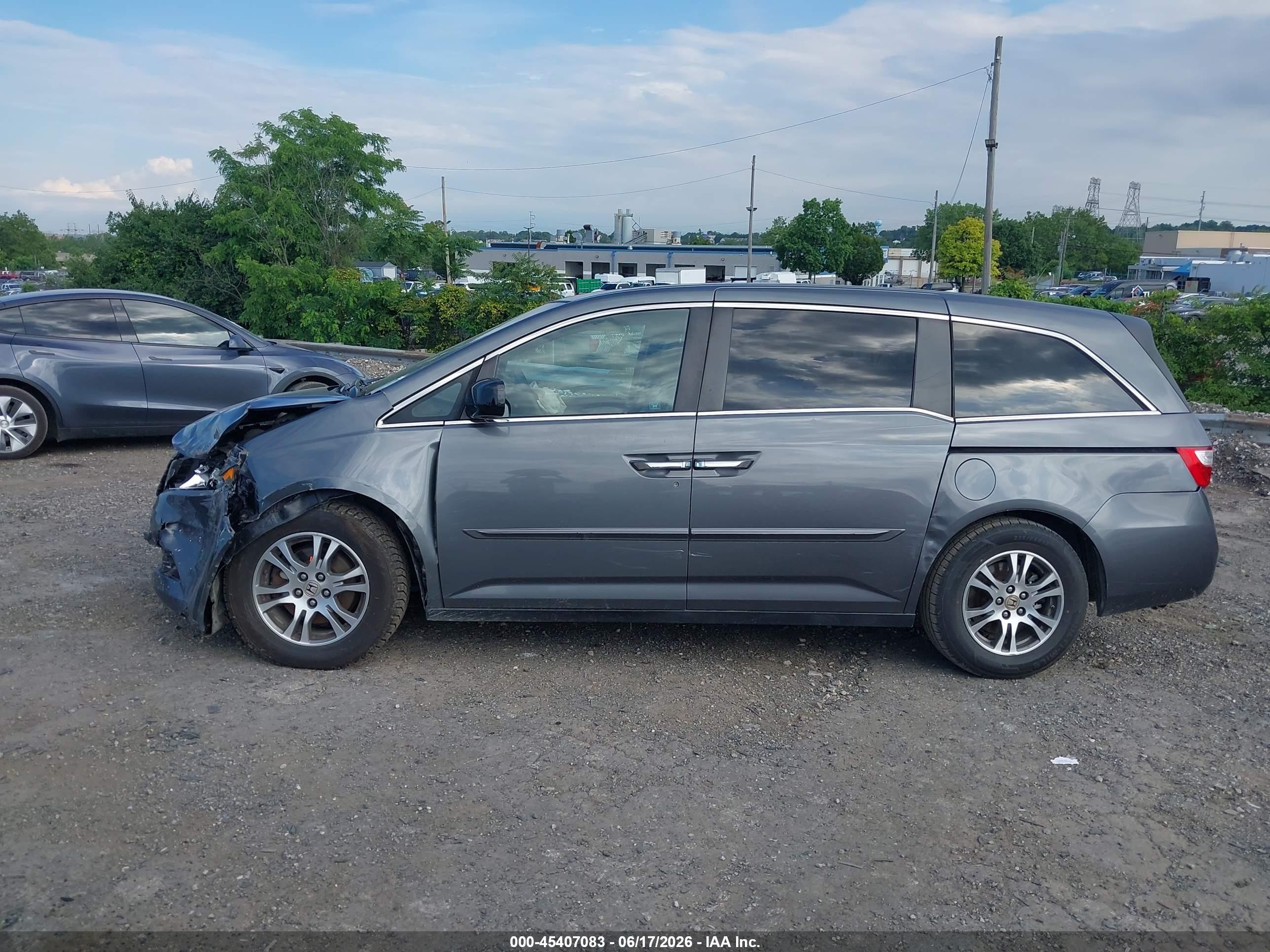 2011 Honda Odyssey Ex-l Gray vin: 5FNRL5H61BB076481