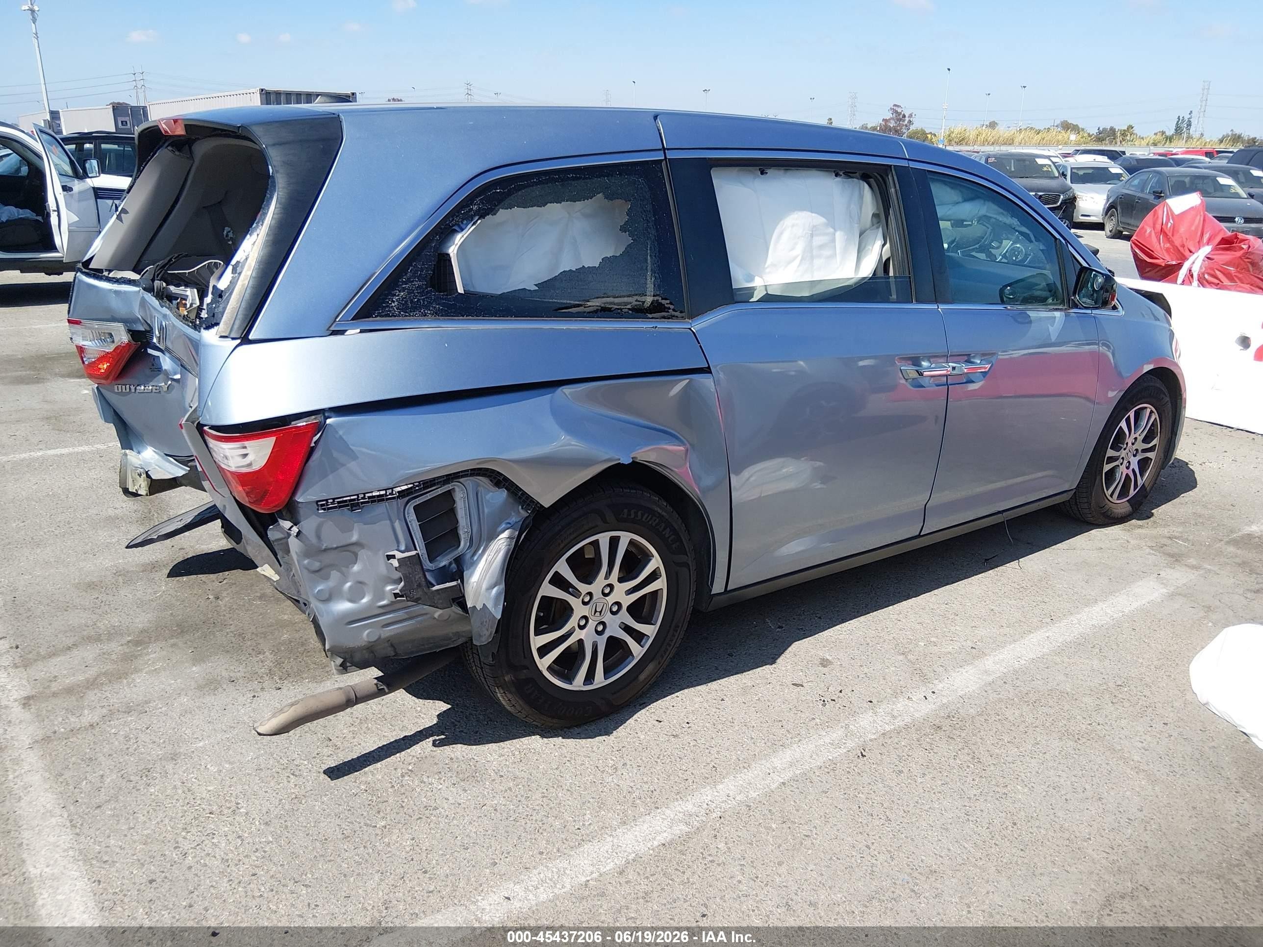 2011 Honda Odyssey Ex-l Blue vin: 5FNRL5H61BB095466