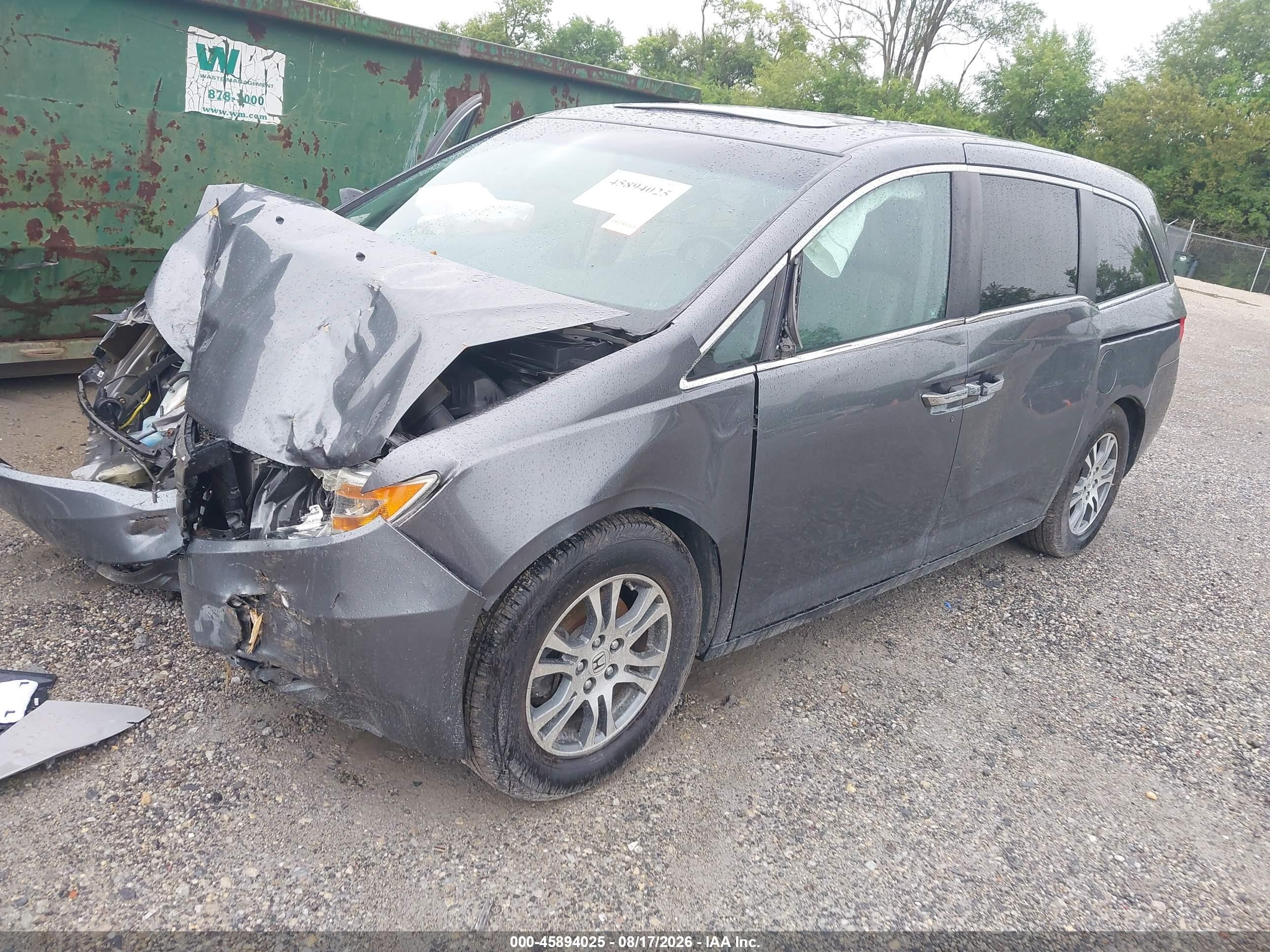 2011 Honda Odyssey Ex-l Gray vin: 5FNRL5H61BB103355
