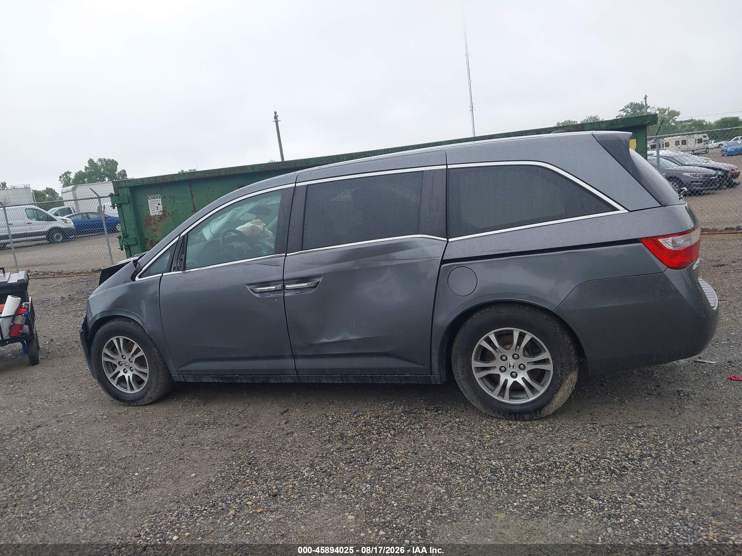 2011 Honda Odyssey Ex-l Gray vin: 5FNRL5H61BB103355