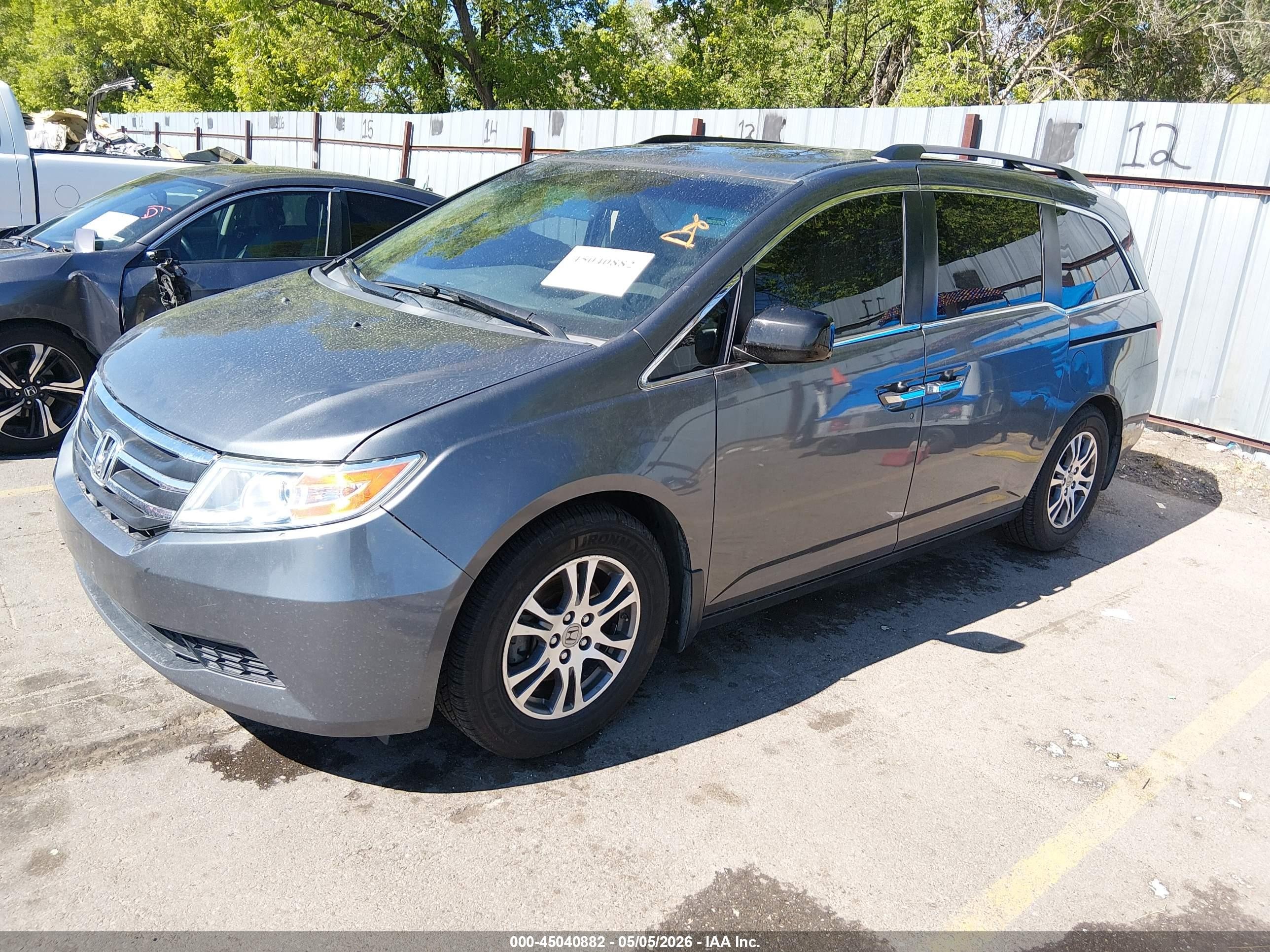2012 Honda Odyssey Ex-l Gray vin: 5FNRL5H61CB037388
