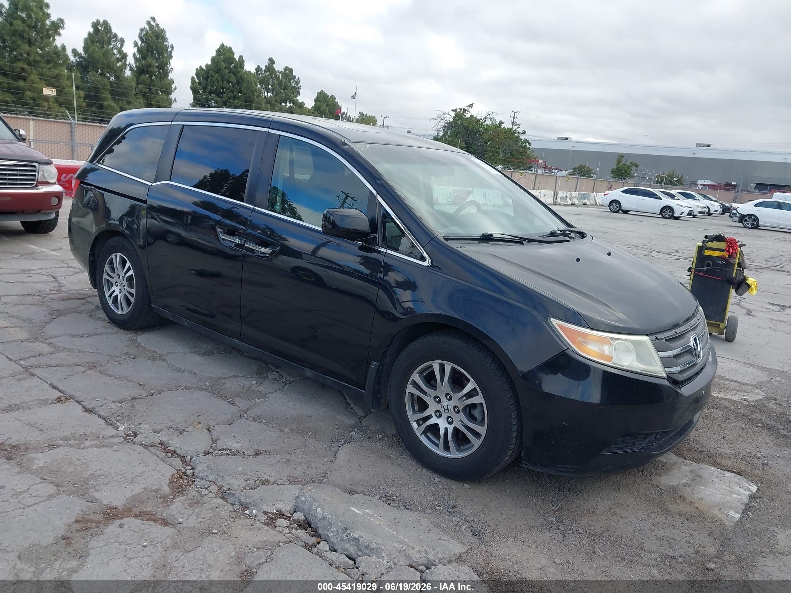 2012 Honda Odyssey Ex-l Black vin: 5FNRL5H61CB048780