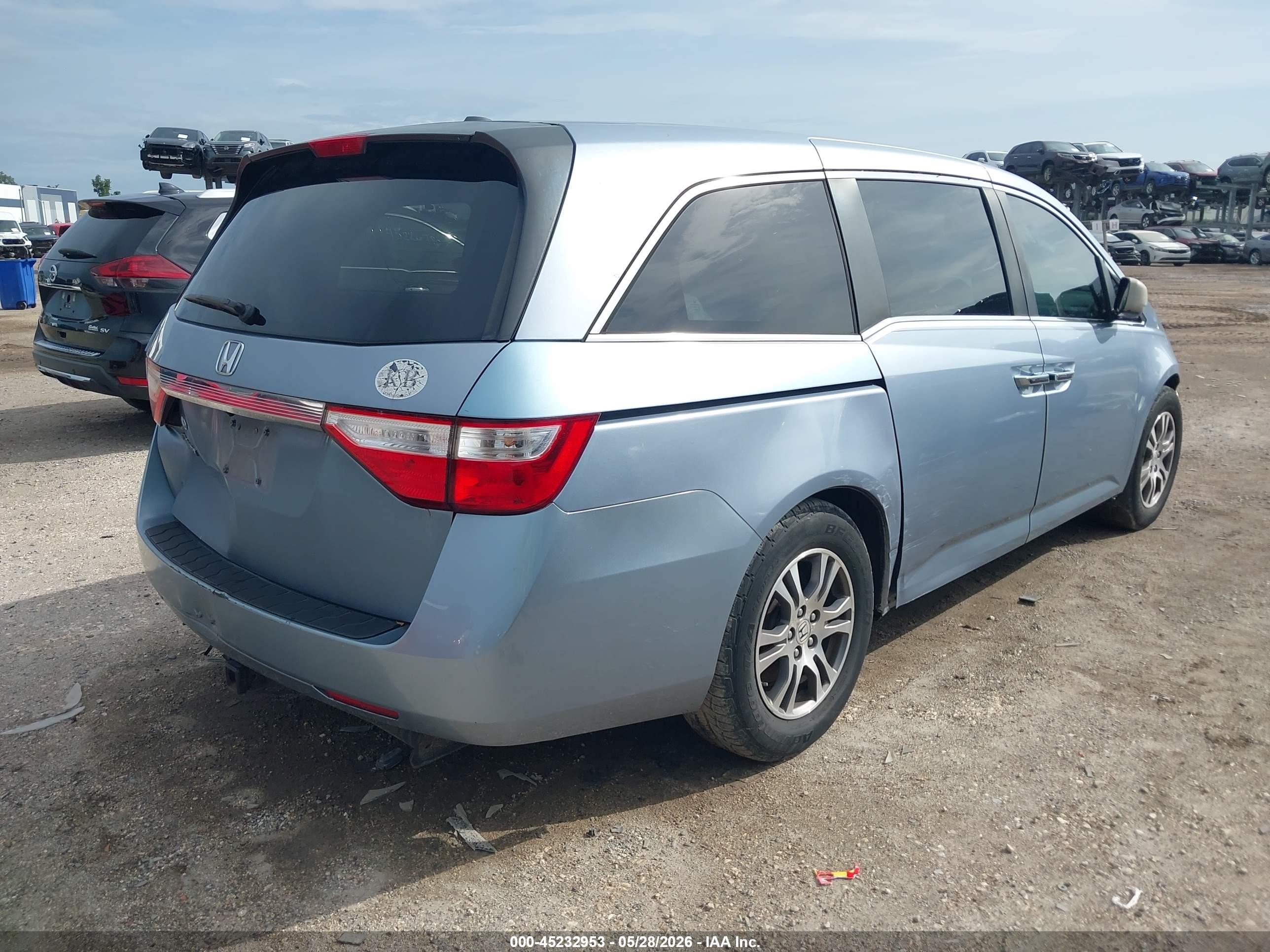 2012 Honda Odyssey Ex-l Light Blue vin: 5FNRL5H61CB060234