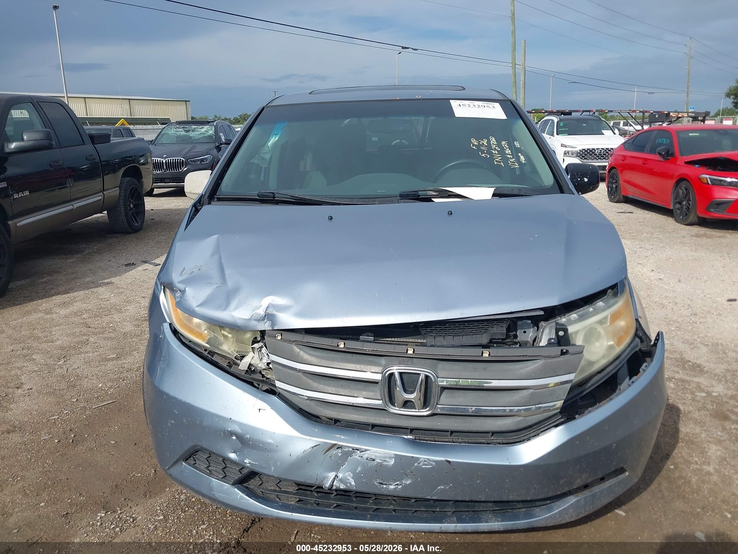 2012 Honda Odyssey Ex-l Light Blue vin: 5FNRL5H61CB060234