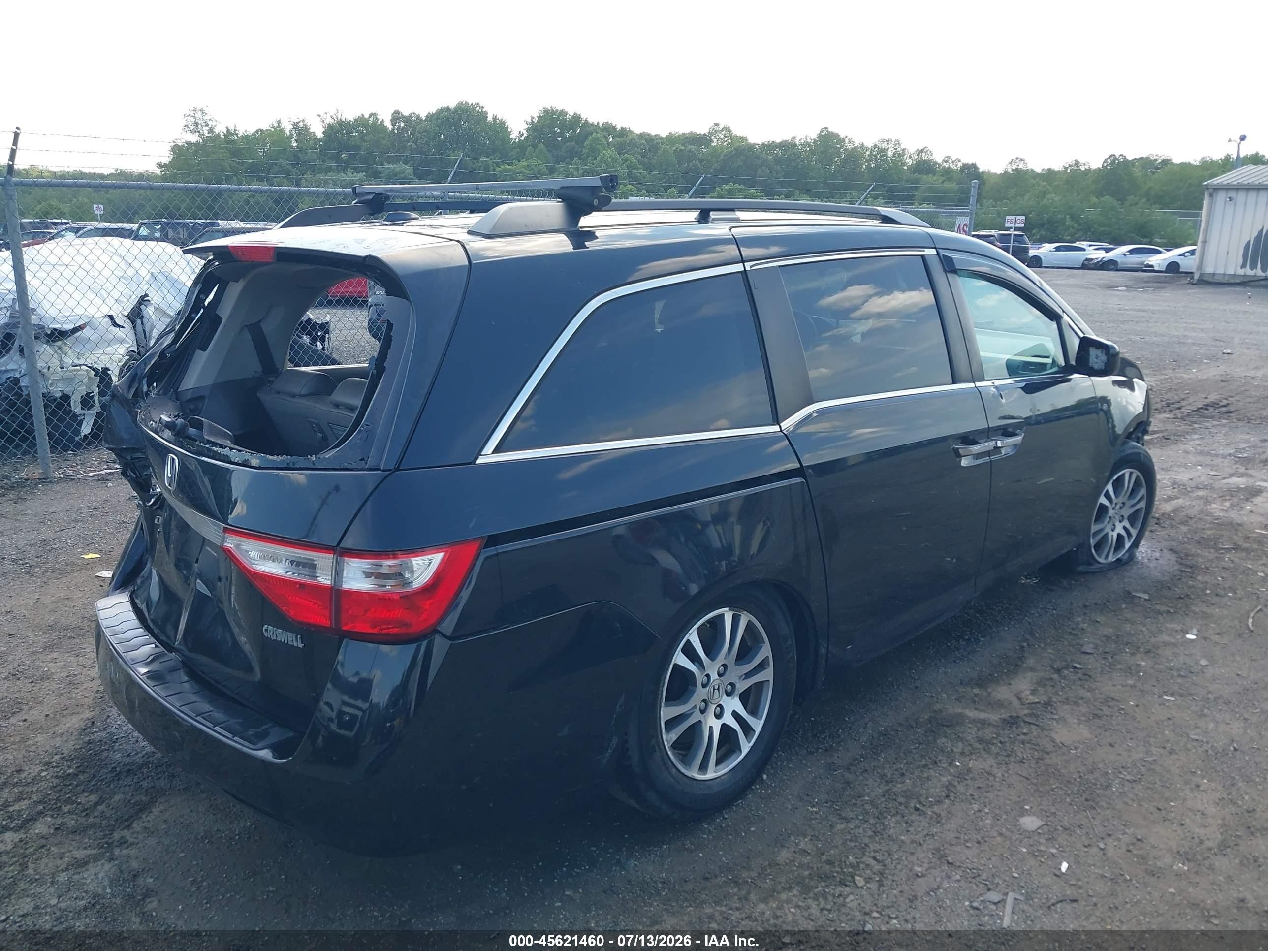 2012 Honda Odyssey Ex-l Black vin: 5FNRL5H61CB087319