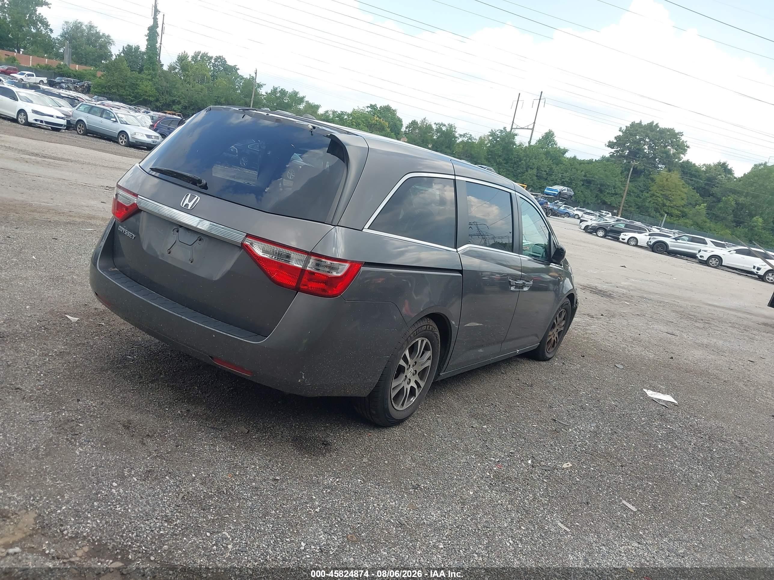 2012 Honda Odyssey Ex-l Gray vin: 5FNRL5H61CB104409