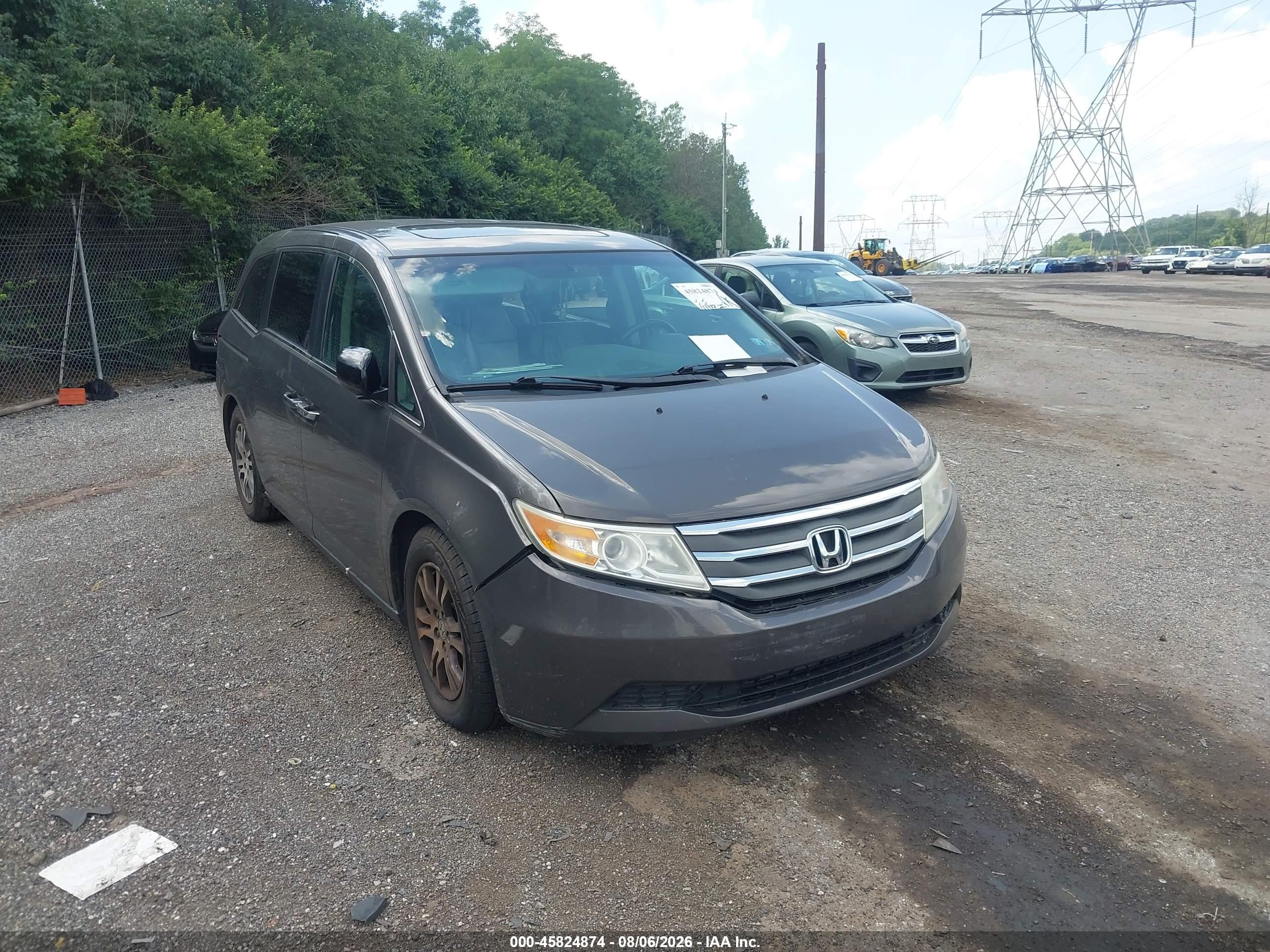 2012 Honda Odyssey Ex-l Gray vin: 5FNRL5H61CB104409