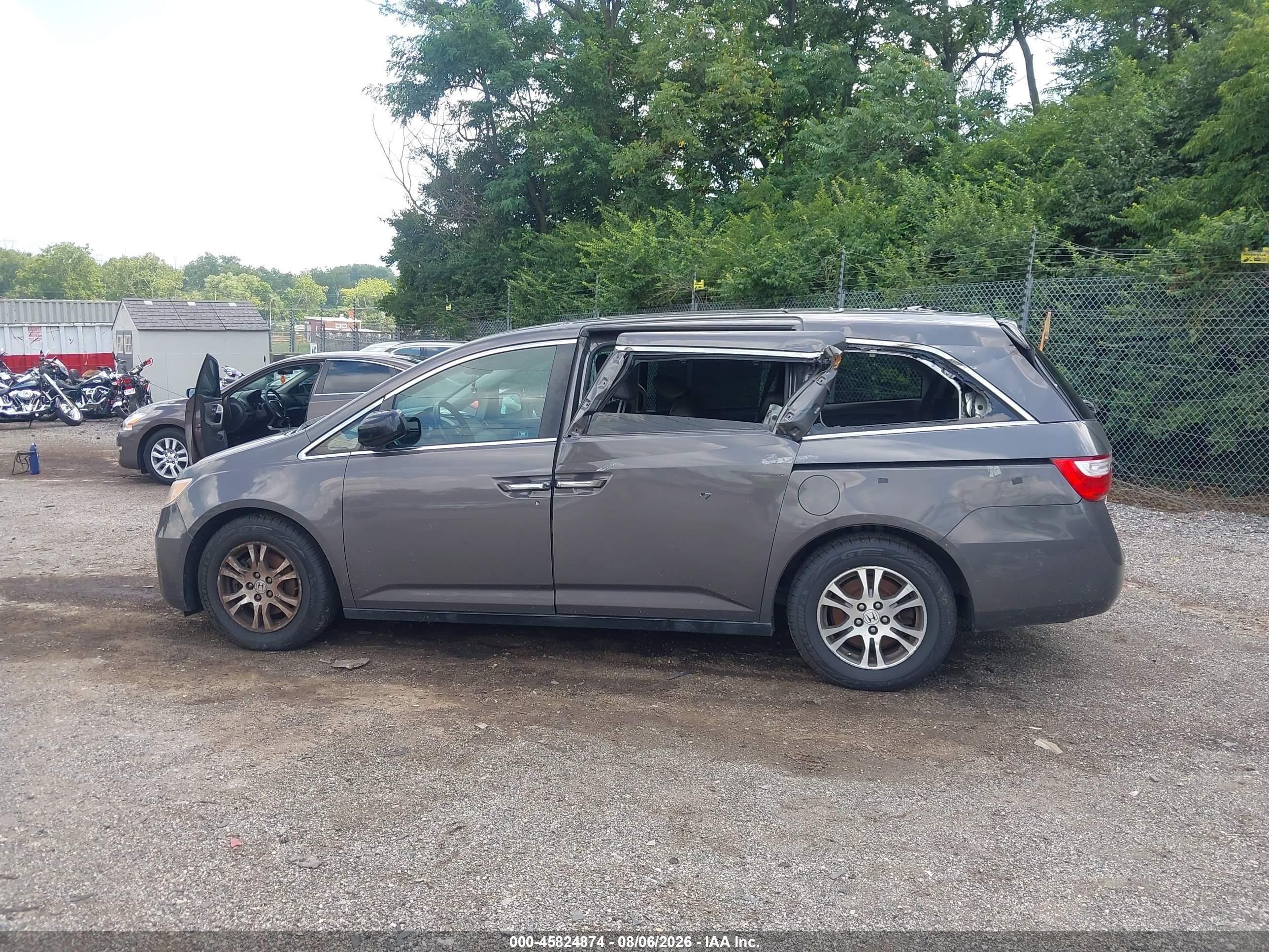 2012 Honda Odyssey Ex-l Gray vin: 5FNRL5H61CB104409