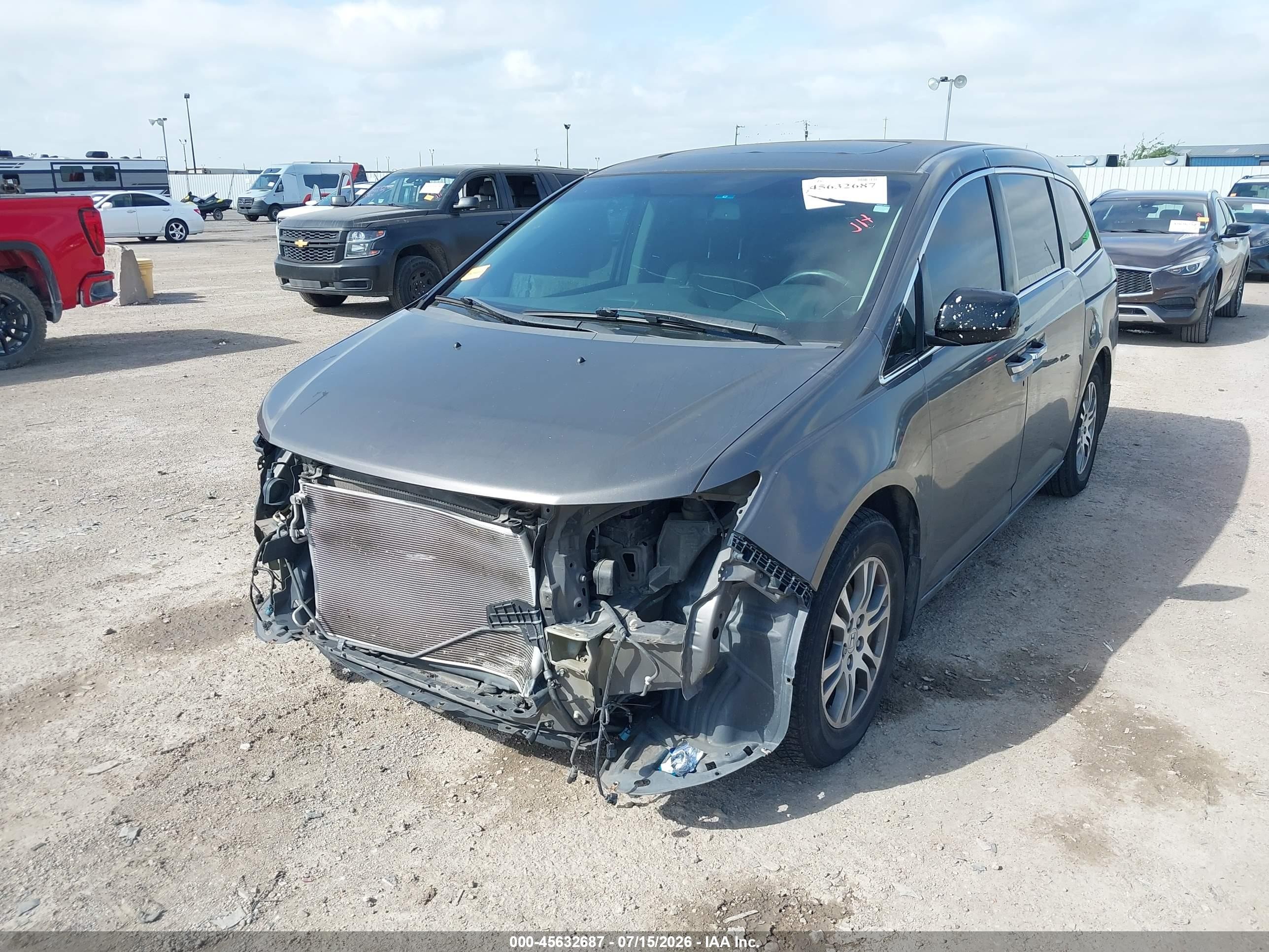 2012 Honda Odyssey Ex-l Gray vin: 5FNRL5H61CB122005
